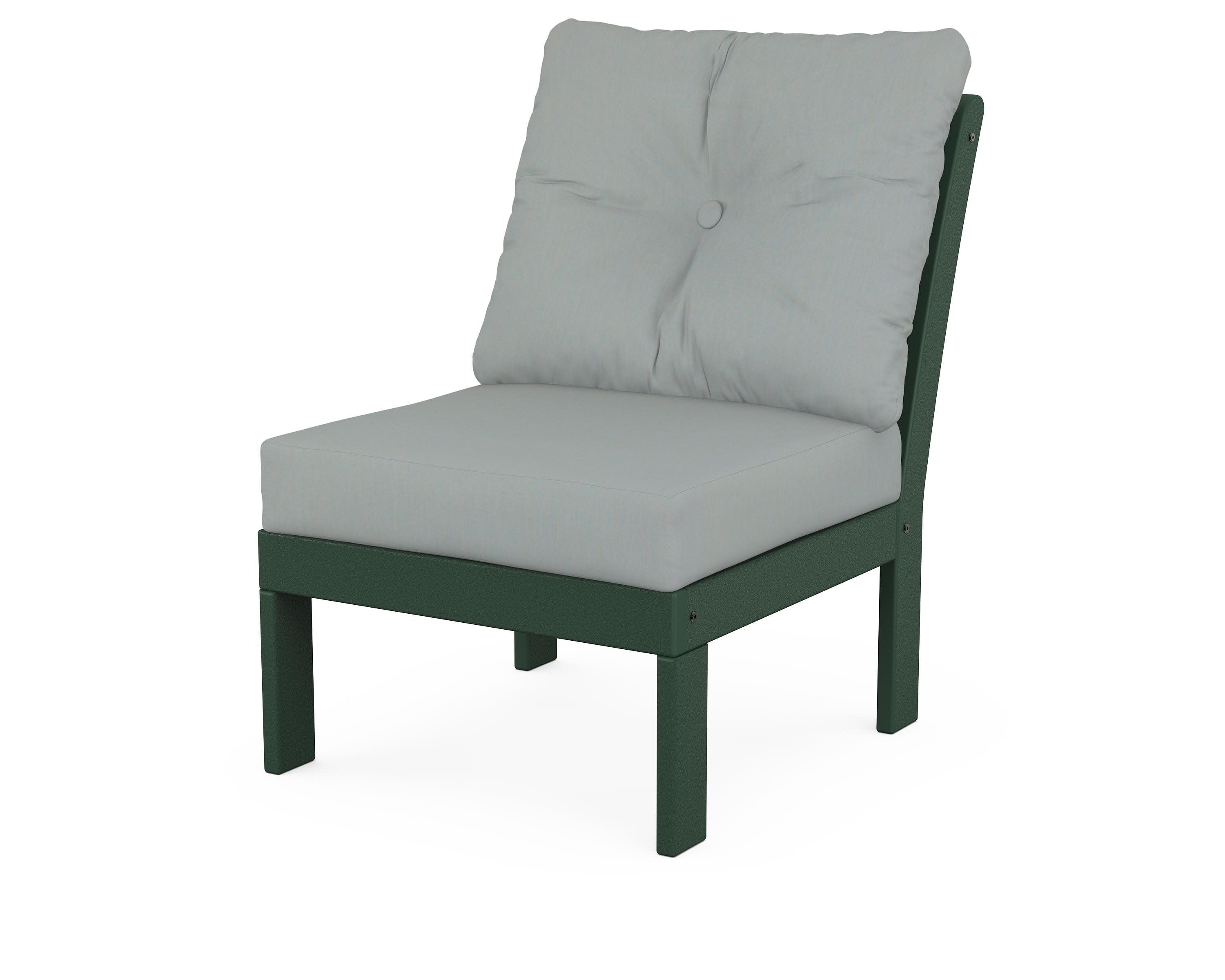 Vineyard Modular Armless Chair in Green / Spa