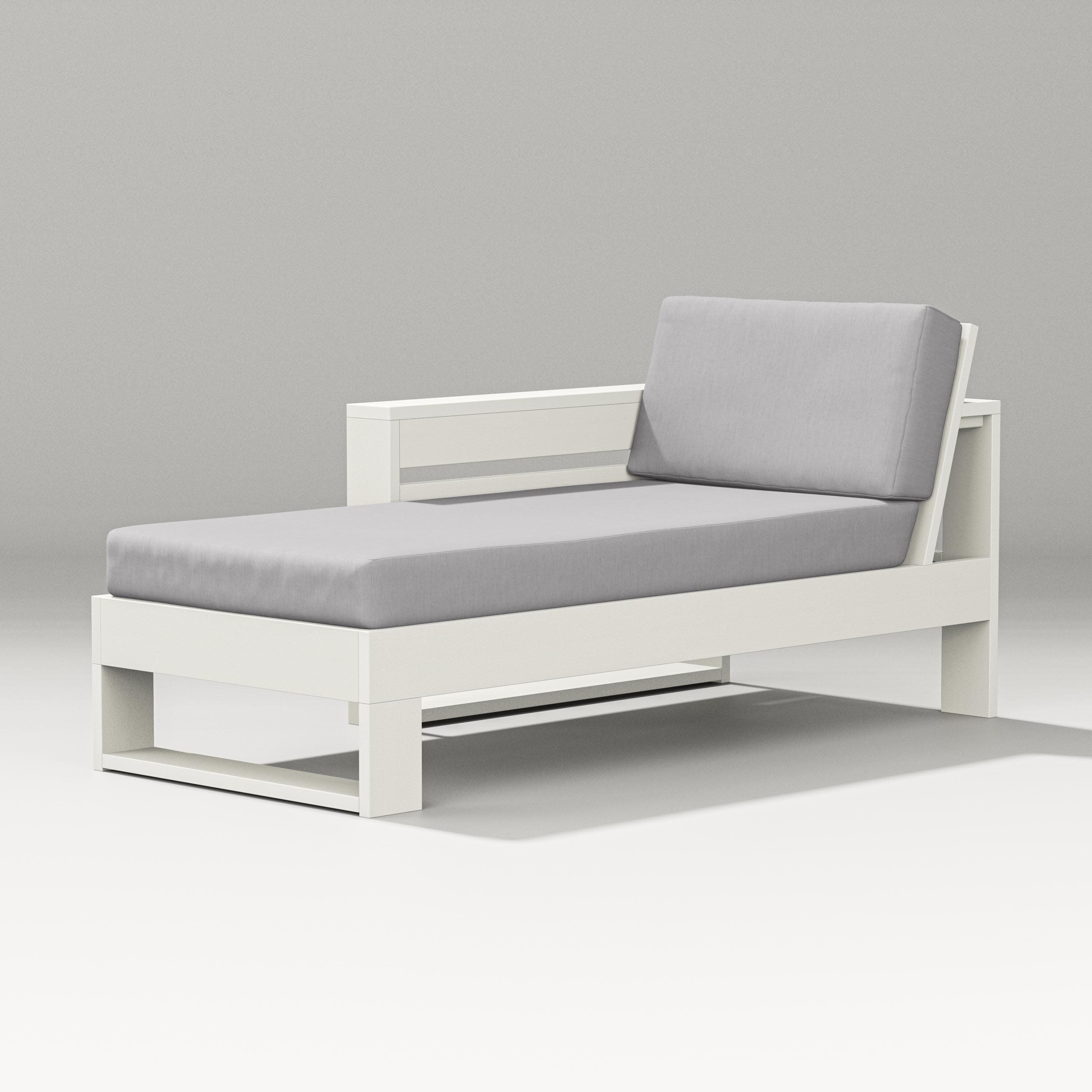 Latitude Modular Left Arm Chaise in Vintage White / Granite