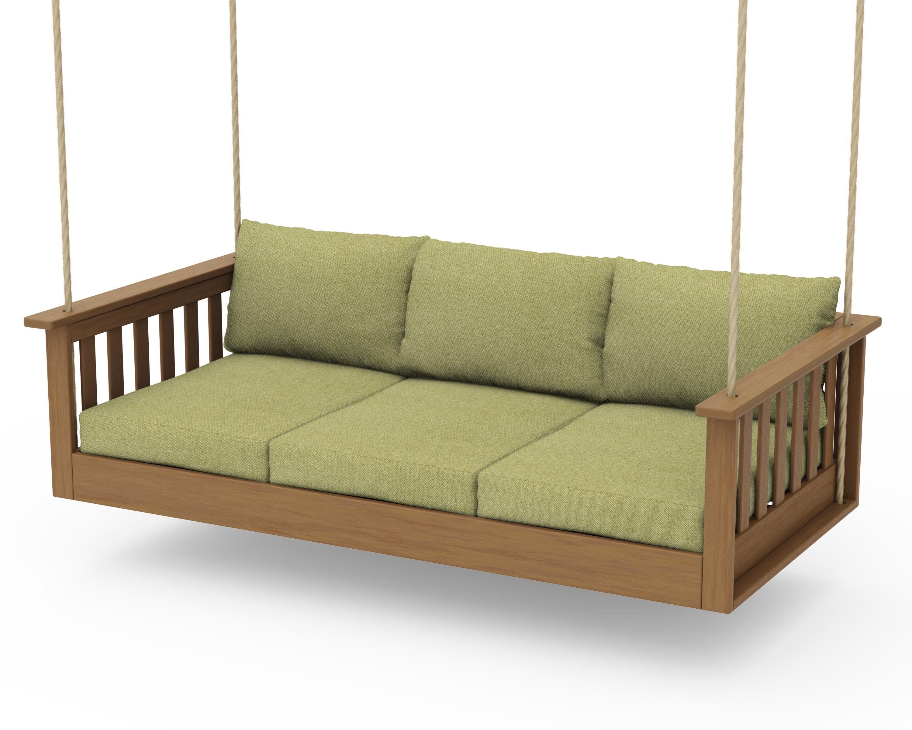 Vineyard Daybed Swing in Natural / Chartreuse Boucle