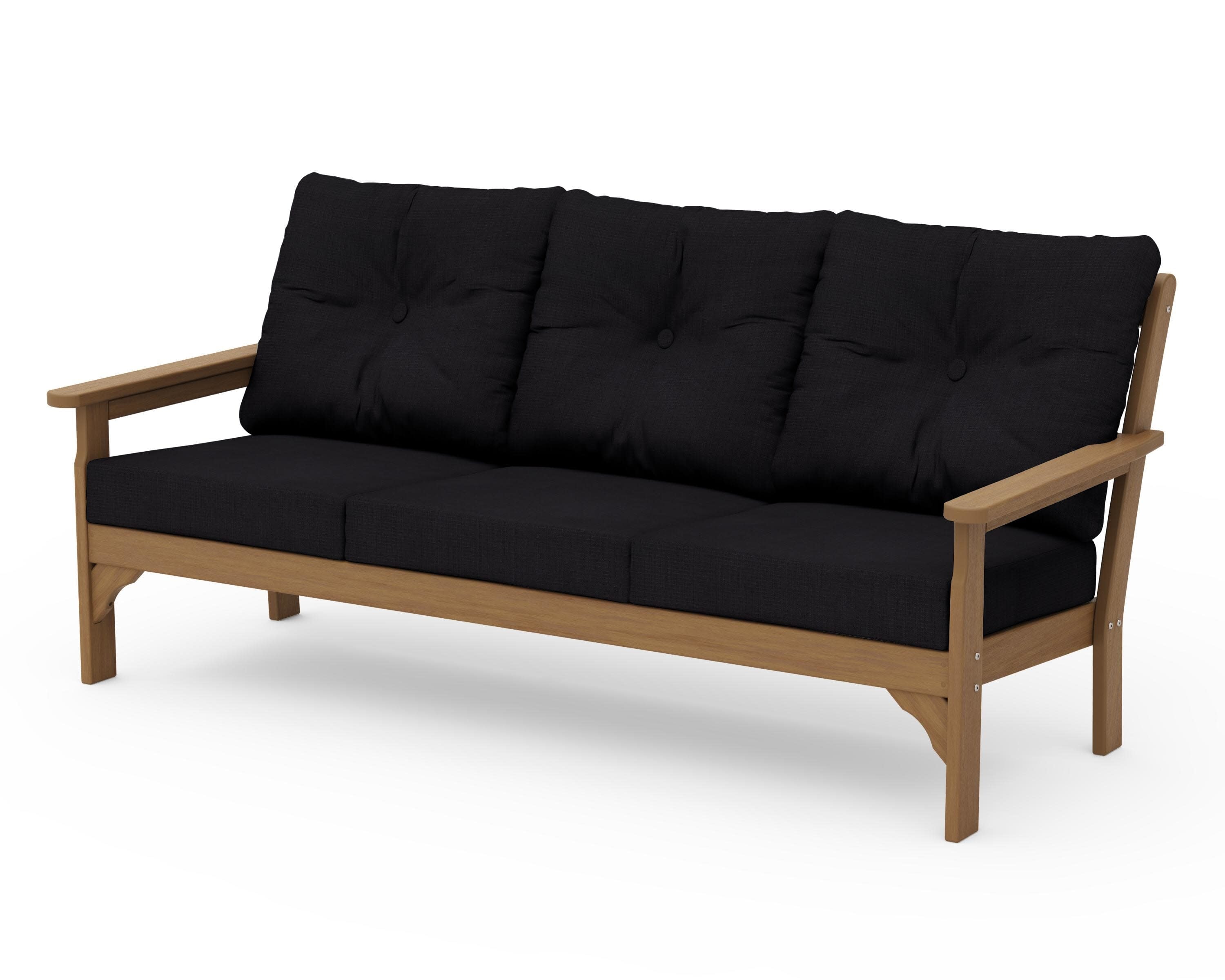 Vineyard Deep Seating Sofa in Natural / Midnight Linen