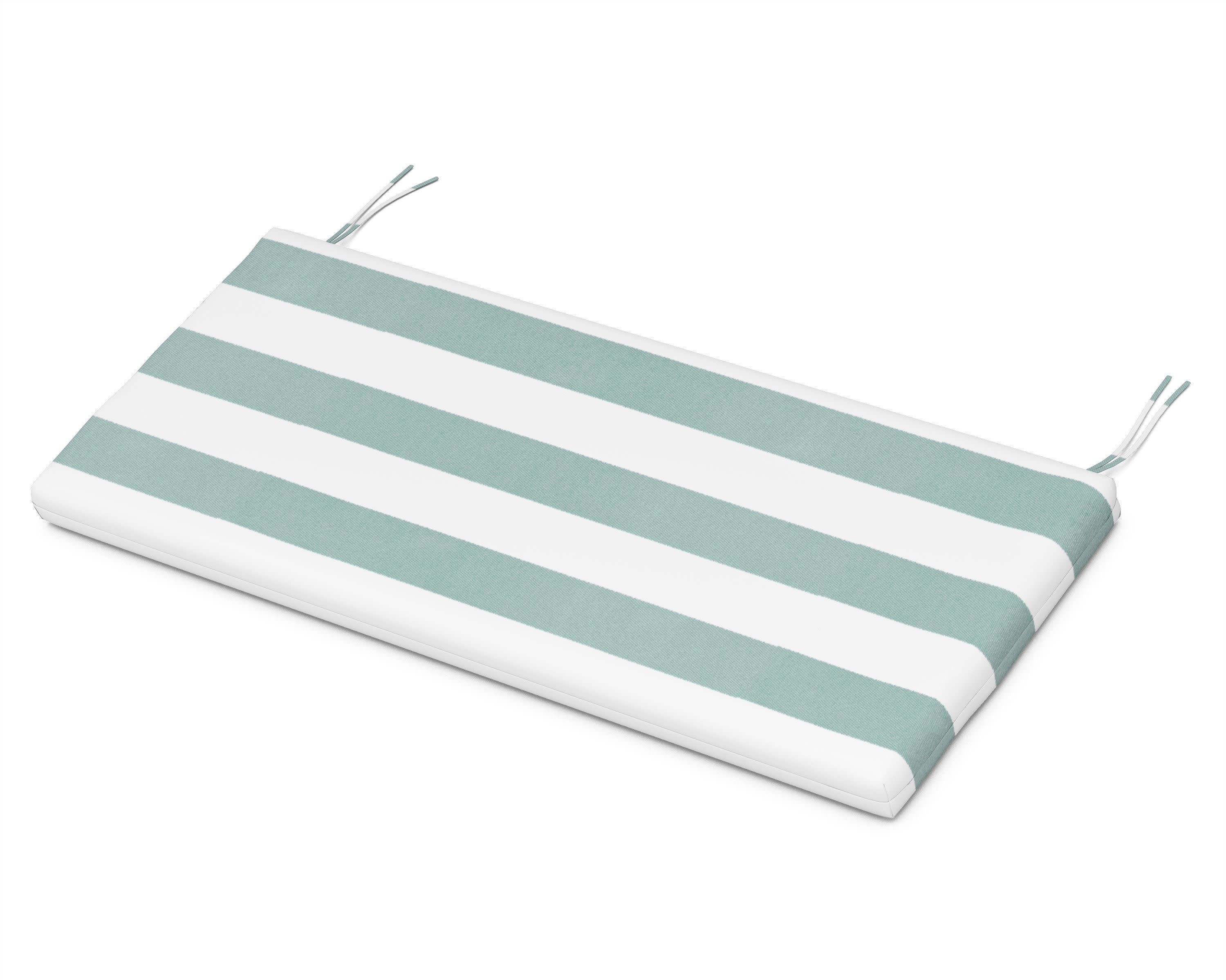 Bench Seat Cushion - 17.75"D x 41"W x 2.5"H in Cabana Stripe Glacier Spa