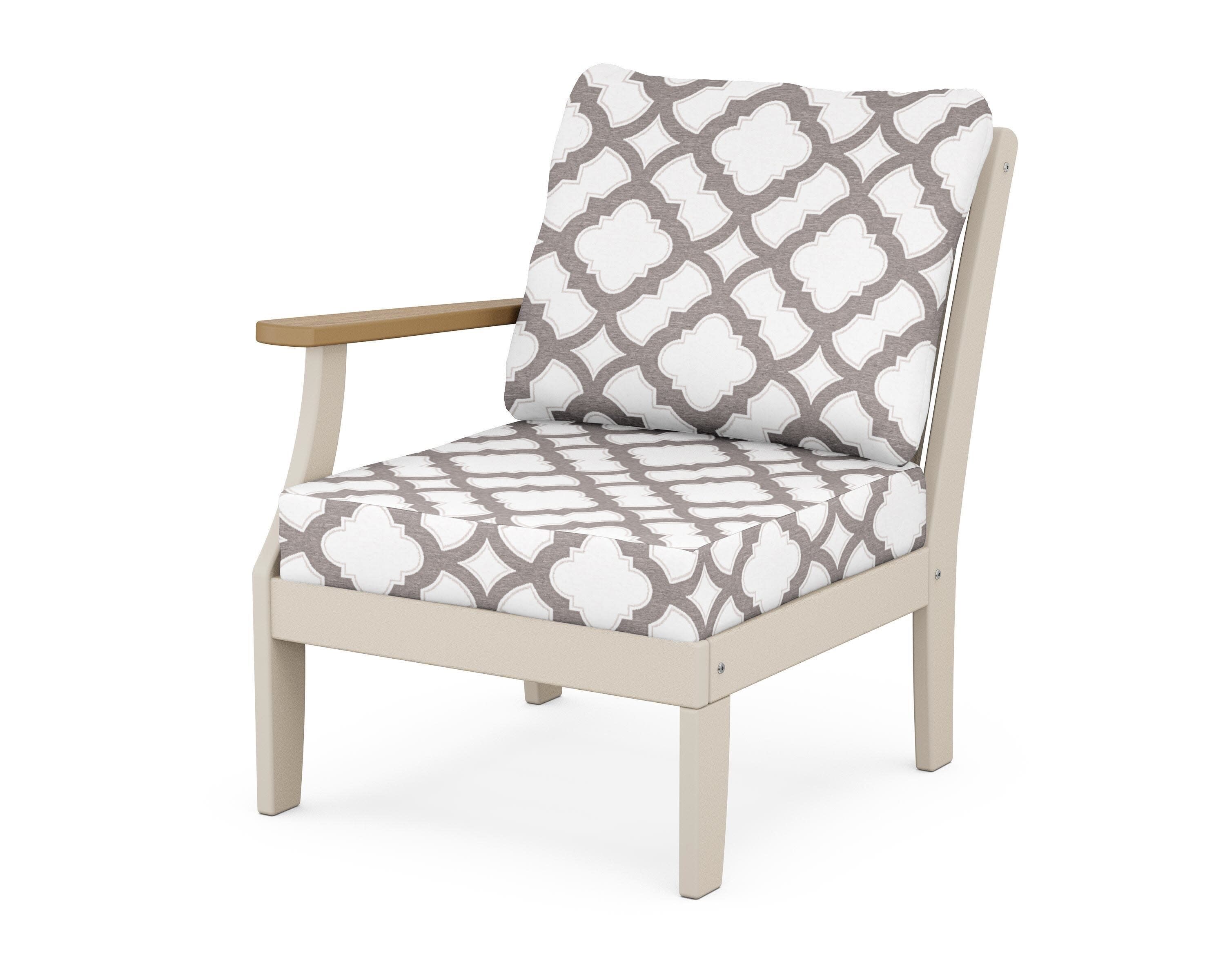 Braxton Modular Left Arm Chair in Sand / Natural / Trellis Grey Mist