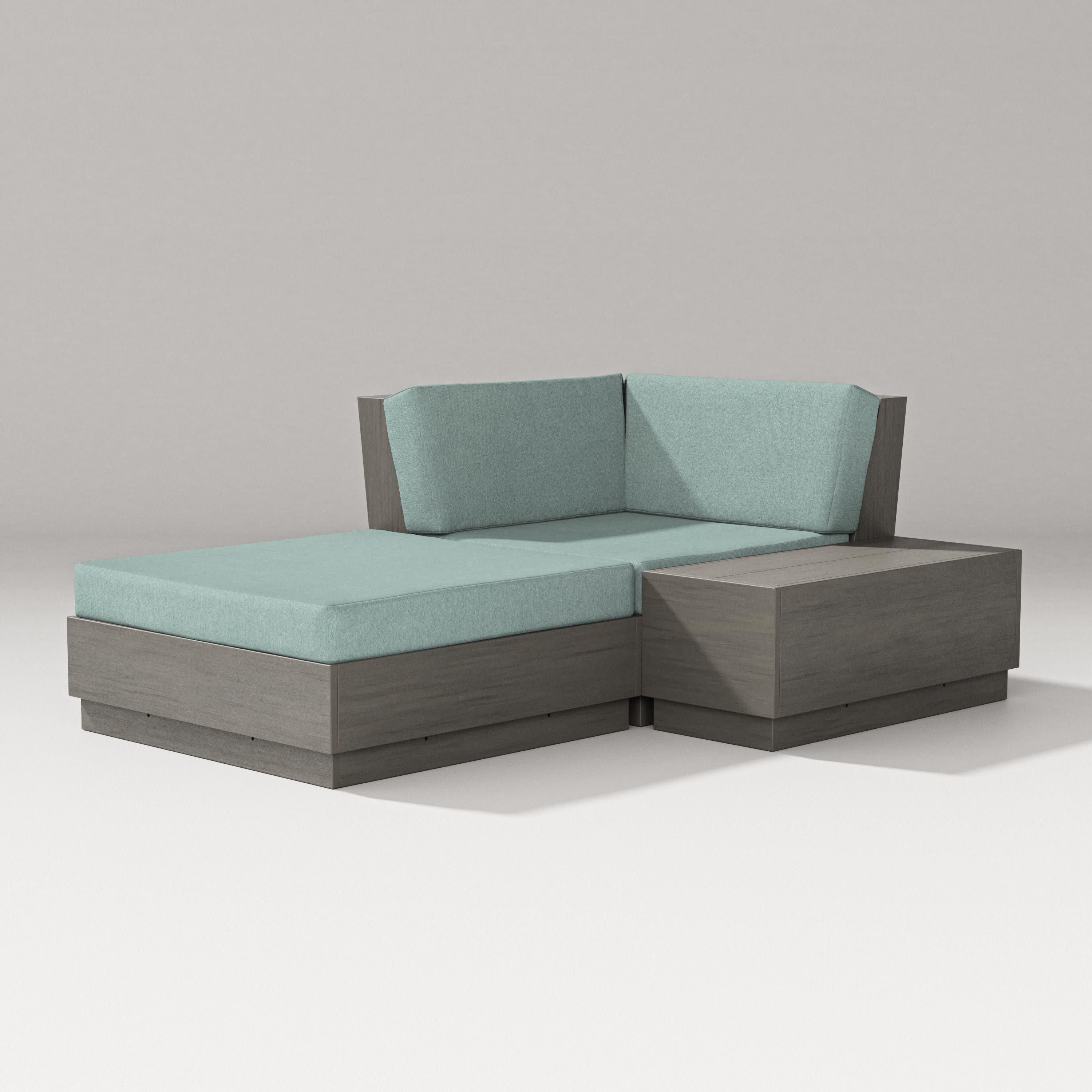 Elevate Corner Chaise in Driftwood / Glacier Spa
