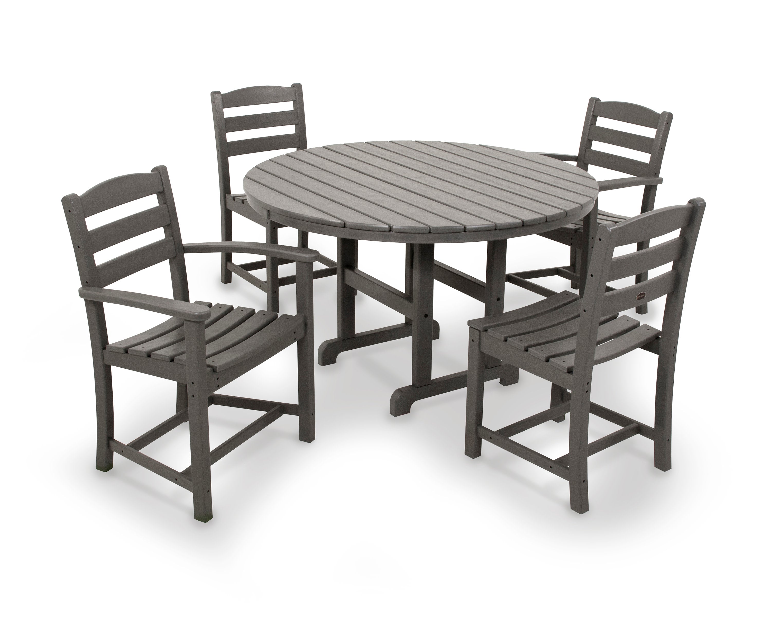 La Casa Caf 5-Piece Round Farmhouse Dining Set in Slate Grey