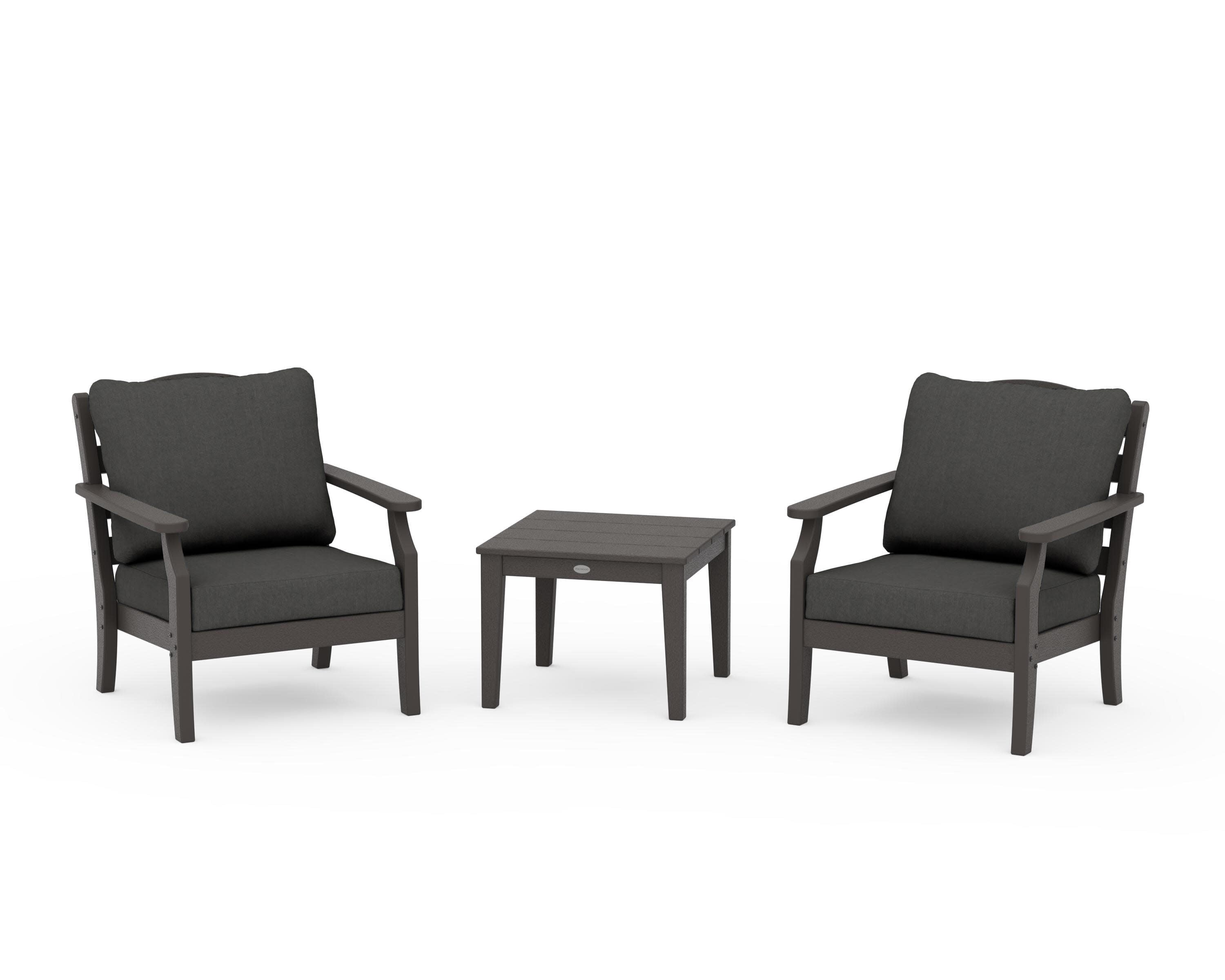 Savannah 3-Piece Deep Seating Set in Vintage Coffee / Spectrum Carbon