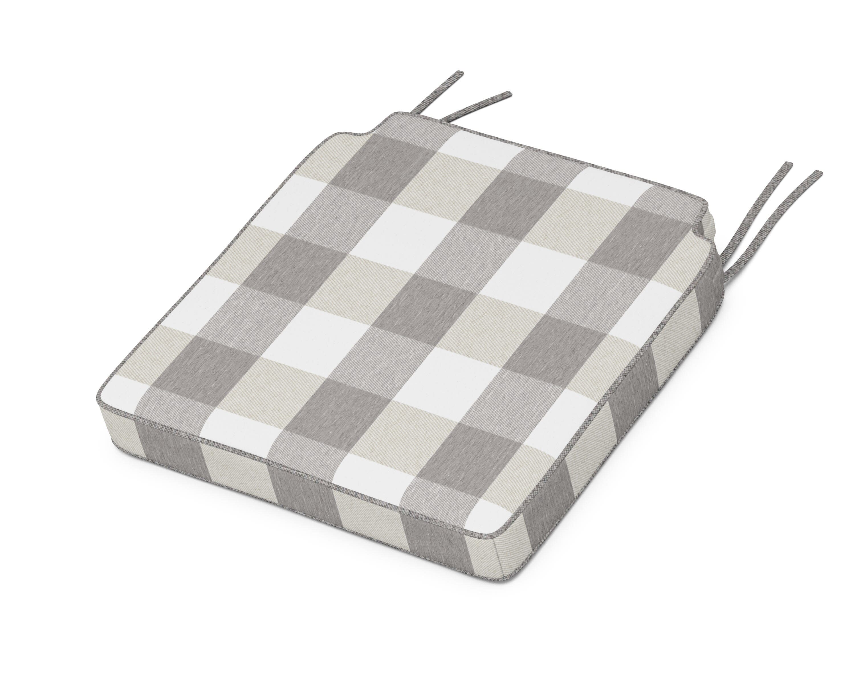 Acadia Dining Side Seat Cushion in Buffalo Plaid Grey Mist