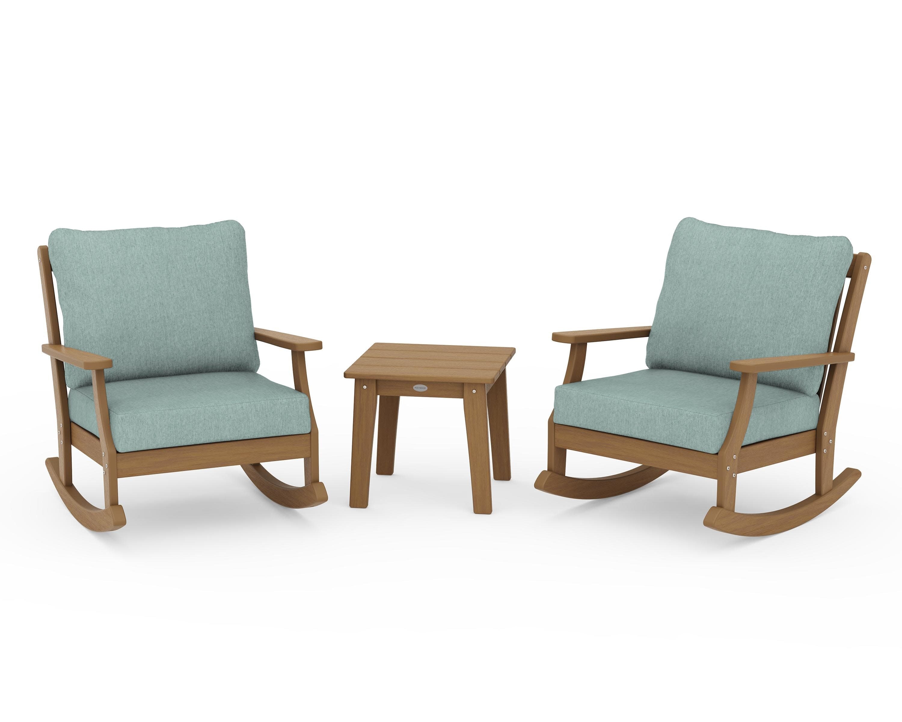 Braxton 3-Piece Deep Seating Rocker Set in Natural / Glacier Spa