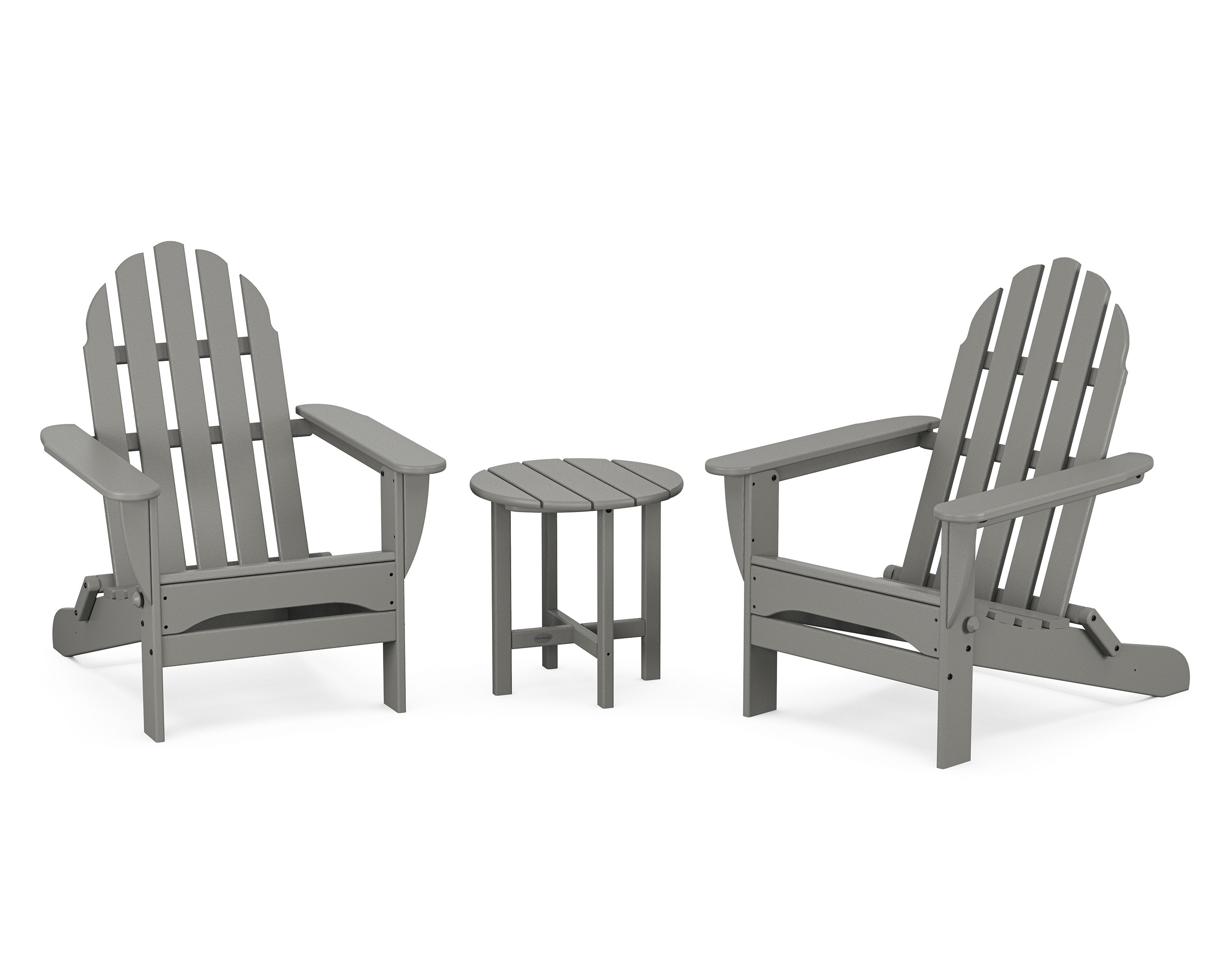 Classic Folding Adirondack 3-Piece Set in Slate Grey