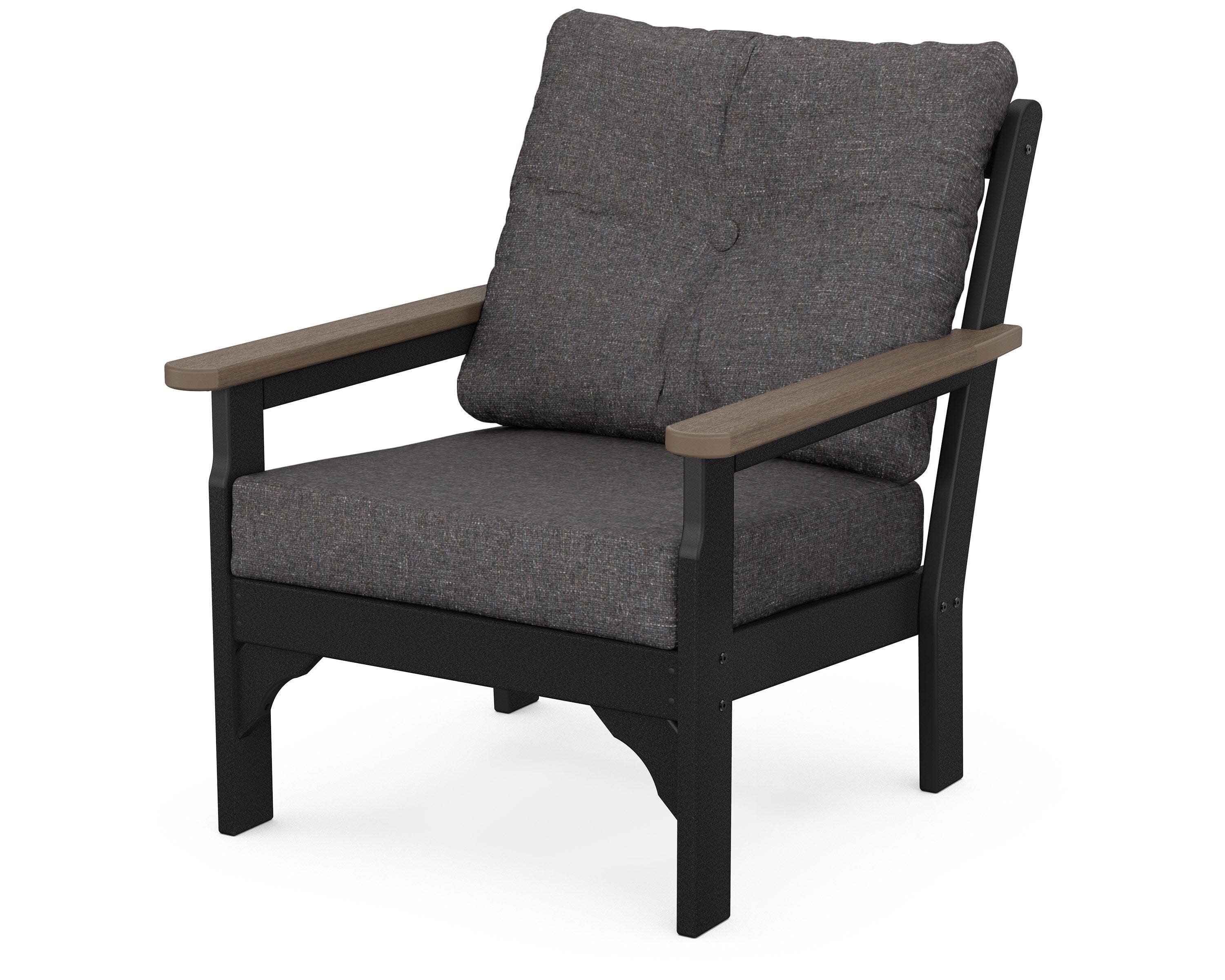 Vineyard Deep Seating Chair in White / Kona / Ash Charcoal