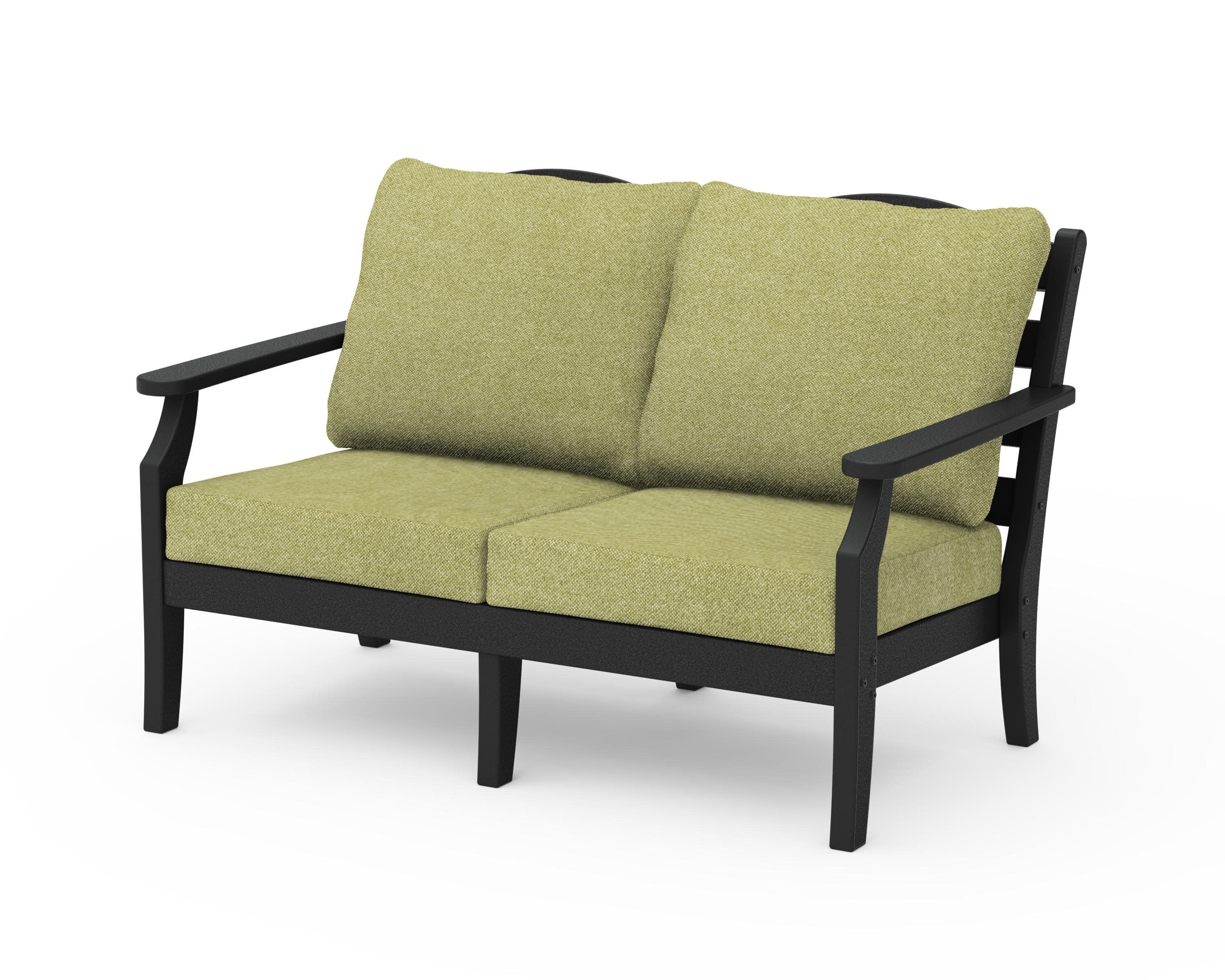 Savannah Deep Seating Loveseat in Black / Chartreuse Boucle