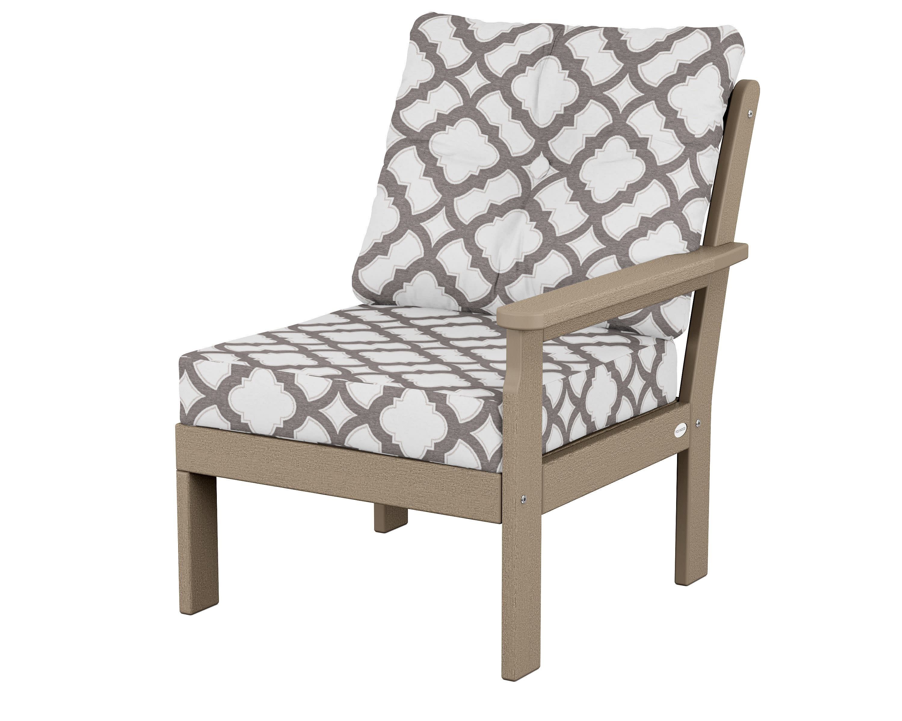 Vineyard Modular Right Arm Chair in Vintage Sahara / Trellis Grey Mist