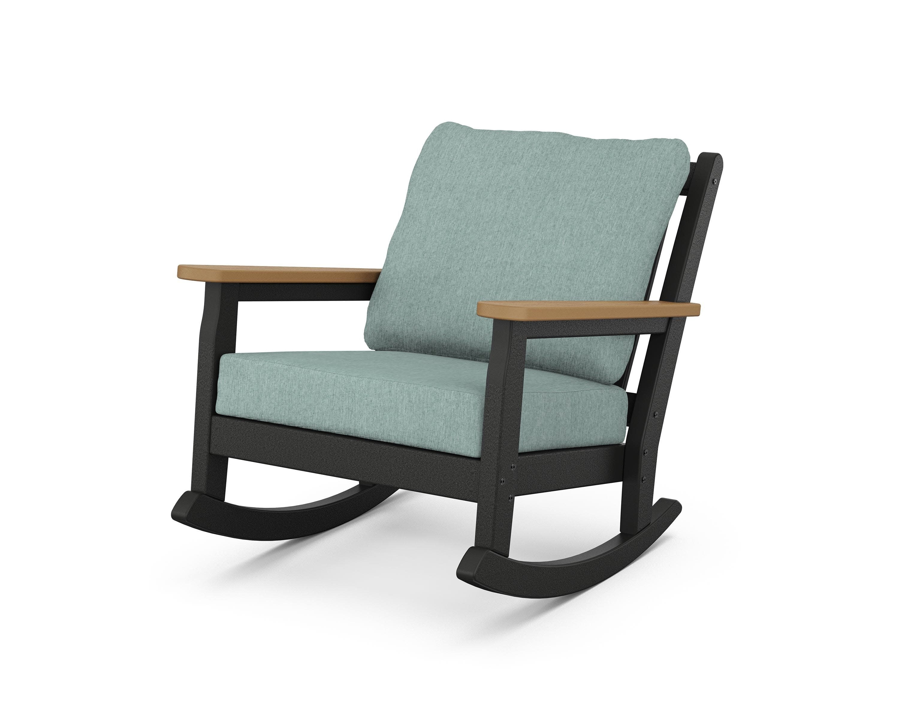 Chippendale Deep Seating Rocking Chair in Black / Natural / Glacier Spa