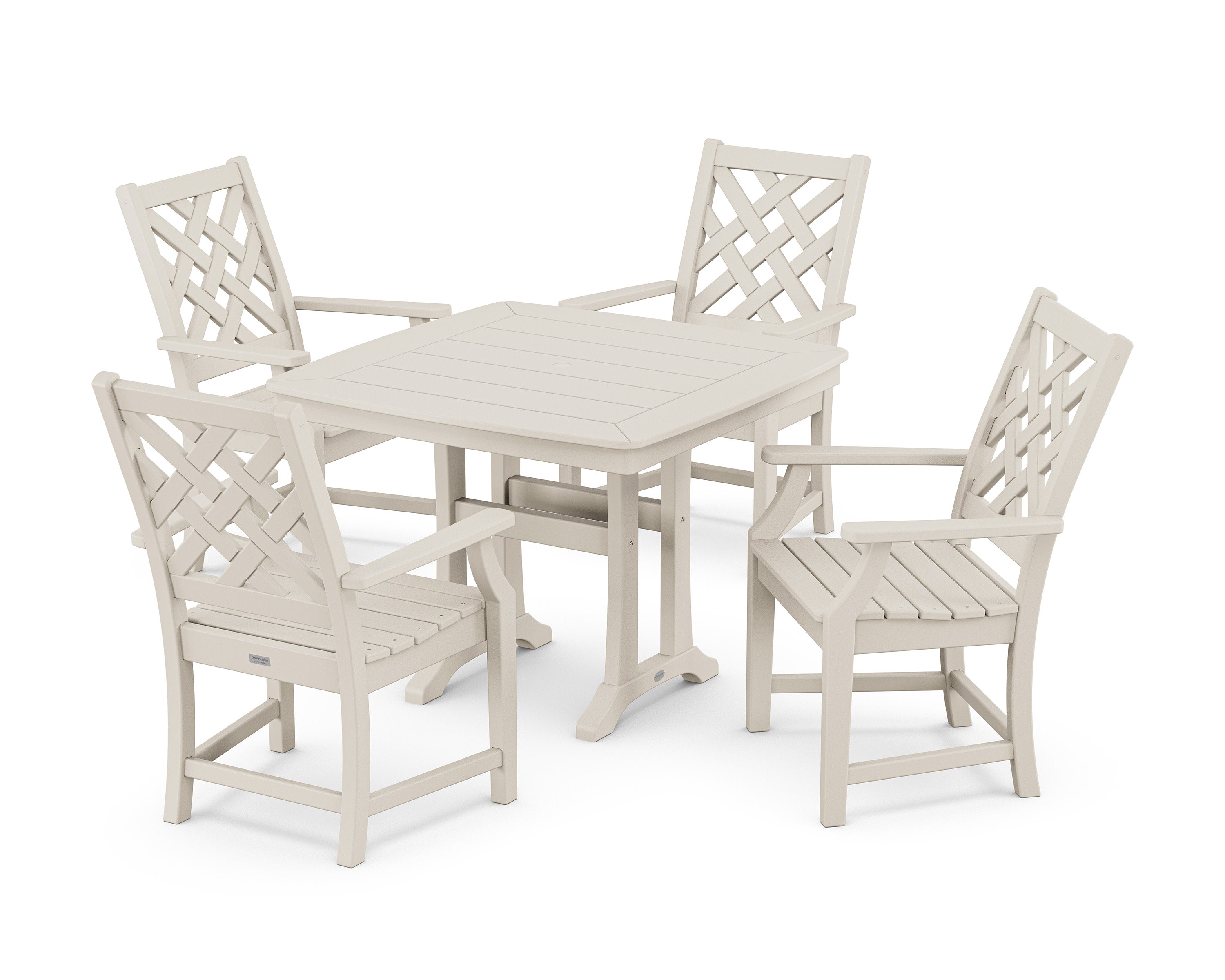 Wovendale 5-Piece Dining Set with Trestle Legs in Sand
