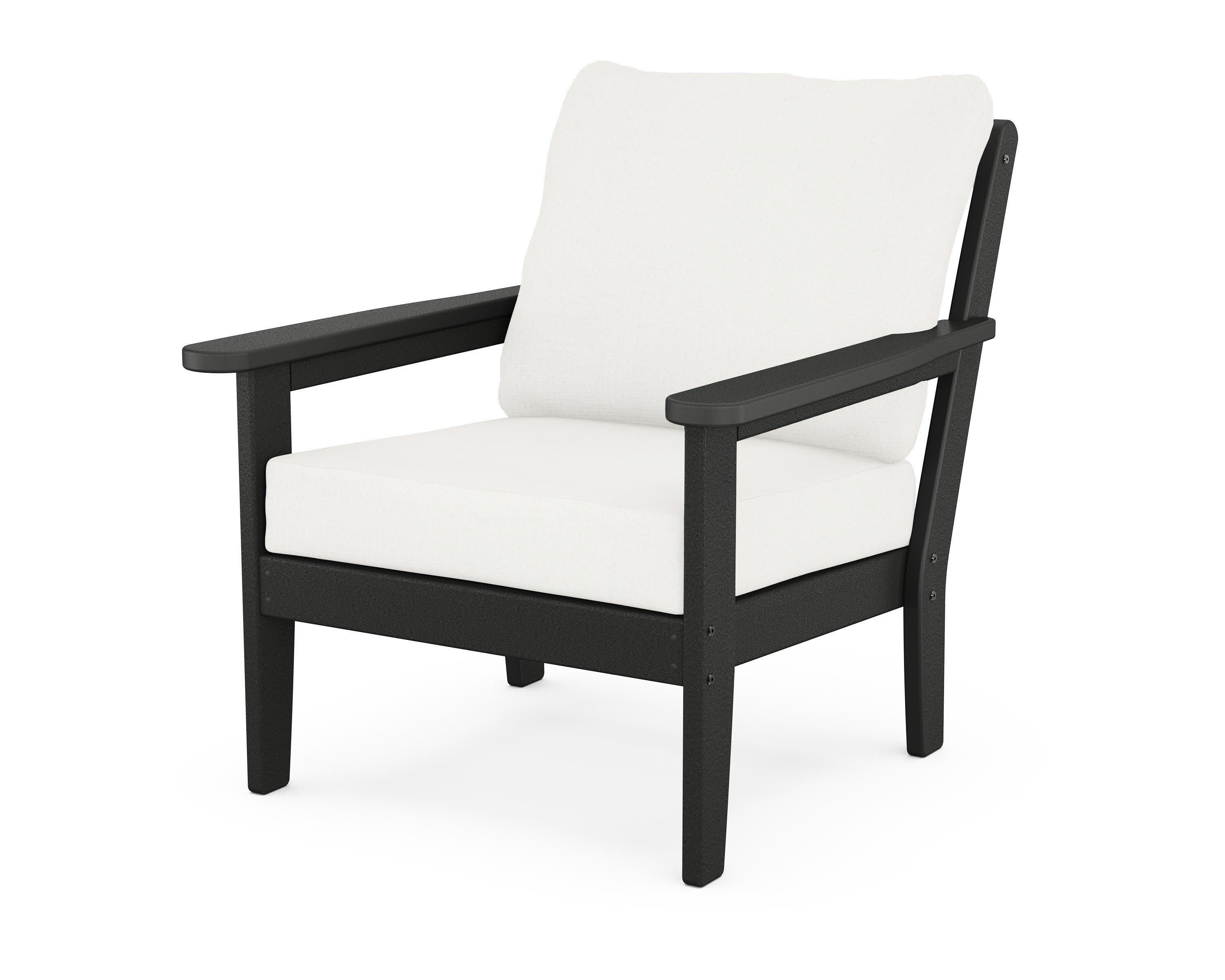 Cottage Deep Seating Chair in Black / Natural Linen