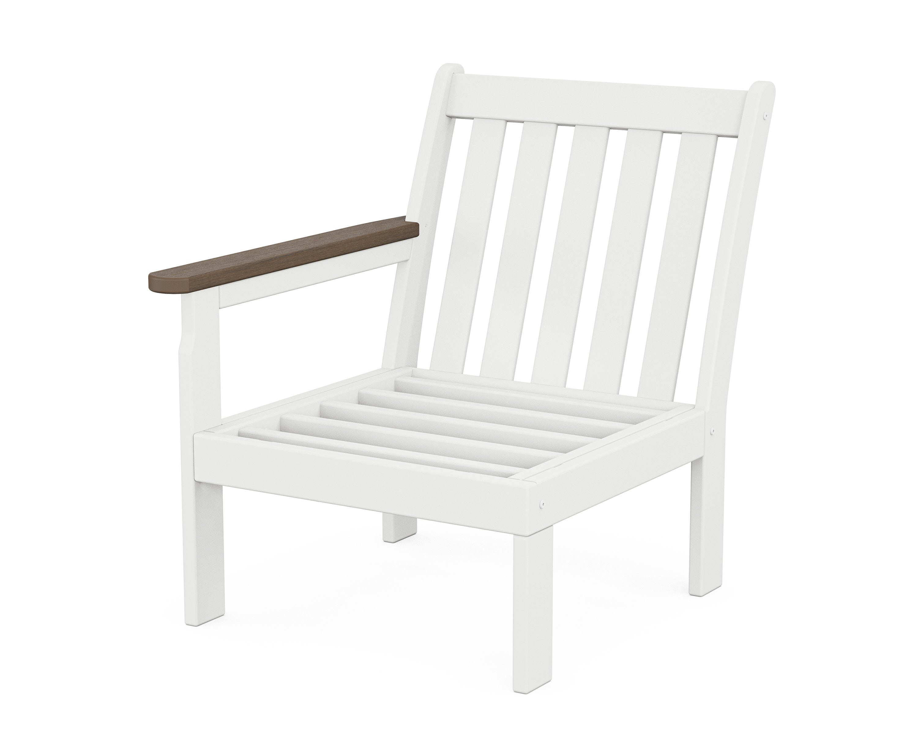 Vineyard Modular Left Arm Chair Frame in White / Kona