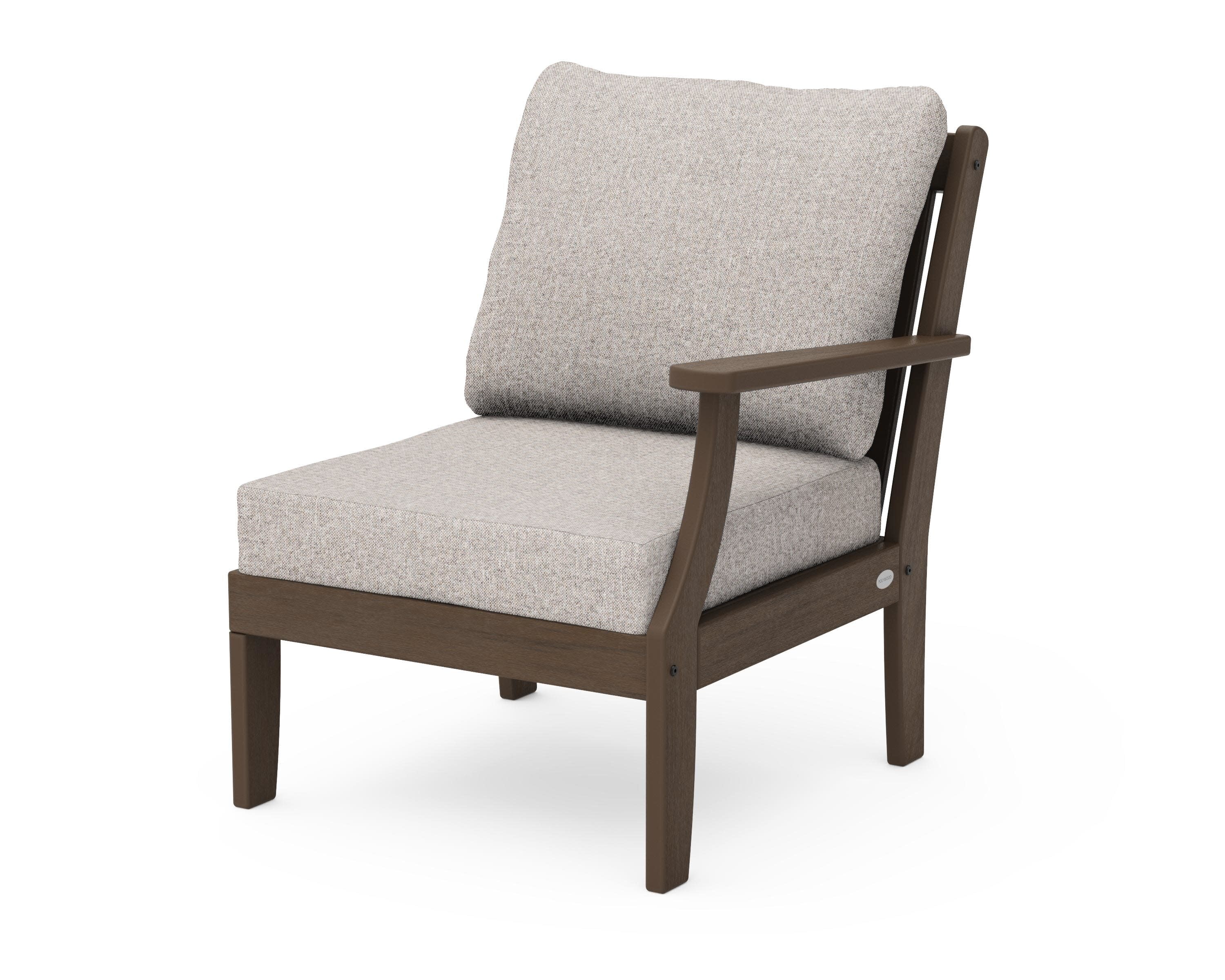Braxton Modular Right Arm Chair in Kona / Weathered Tweed