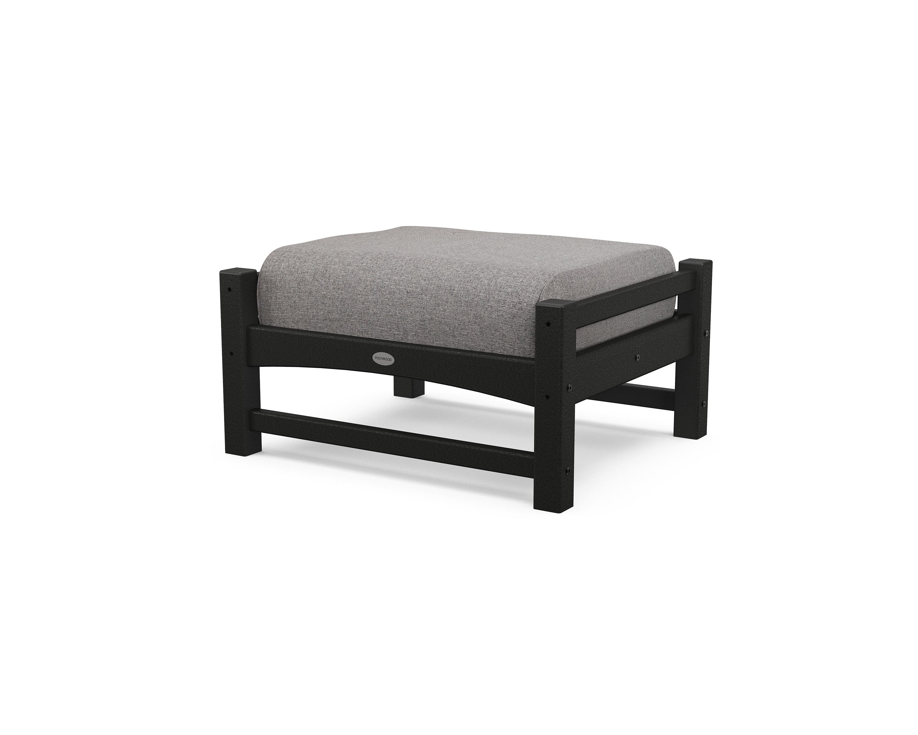 Club Ottoman in Black / Grey Mist