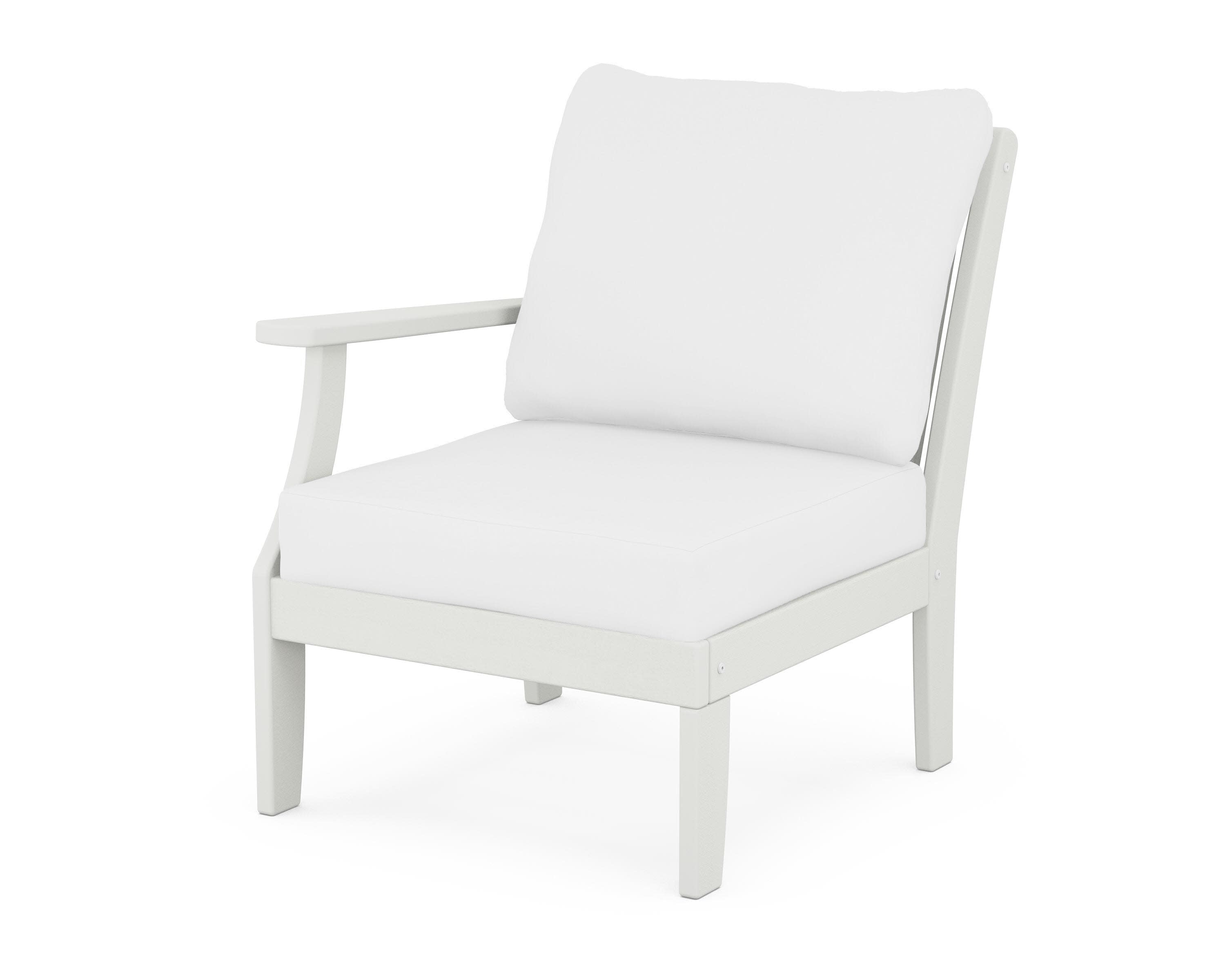 Braxton Modular Left Arm Chair in Vintage White / Natural