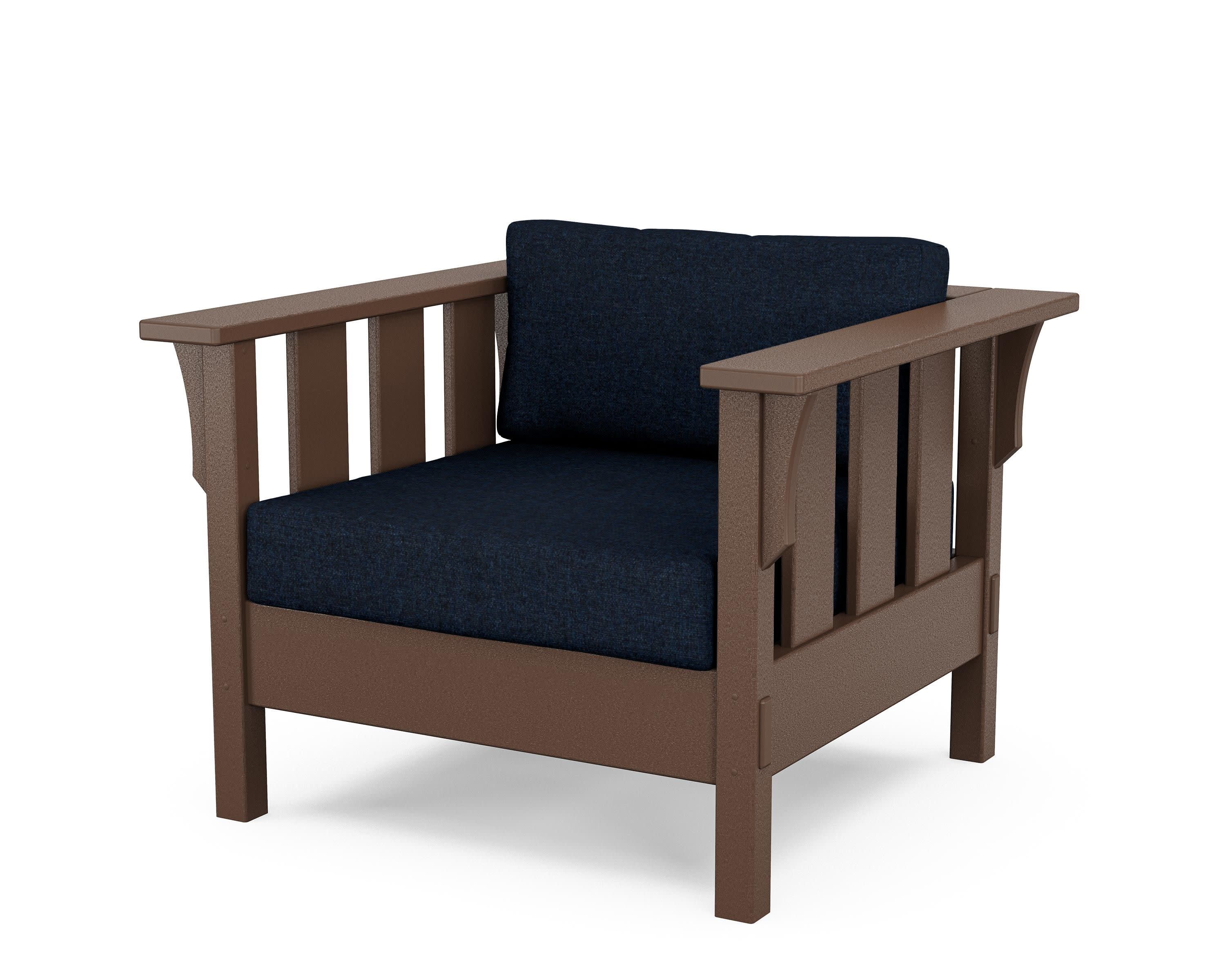Acadia Deep Seating Chair in Mahogany / Marine Indigo