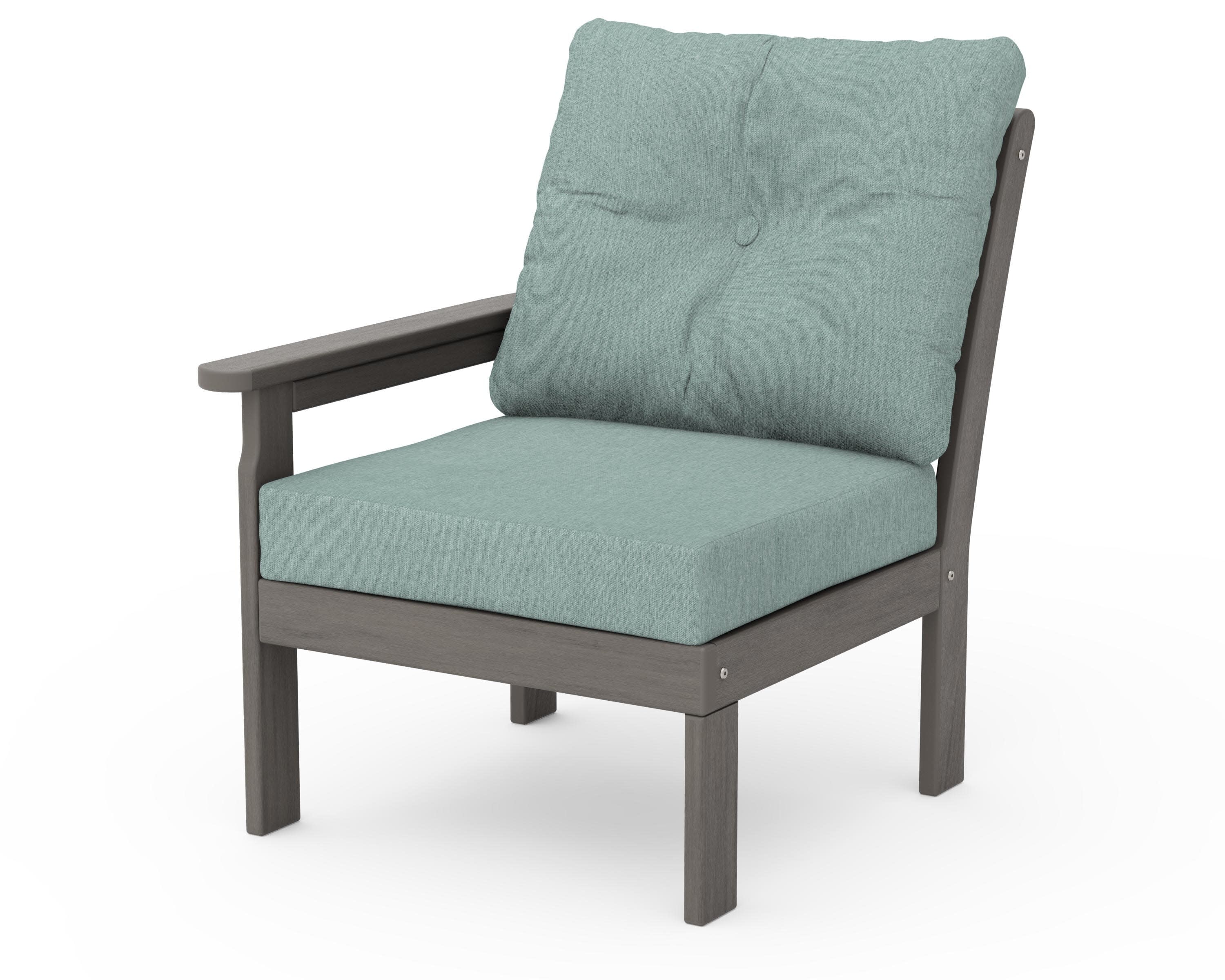 Vineyard Modular Left Arm Chair in Driftwood / Glacier Spa