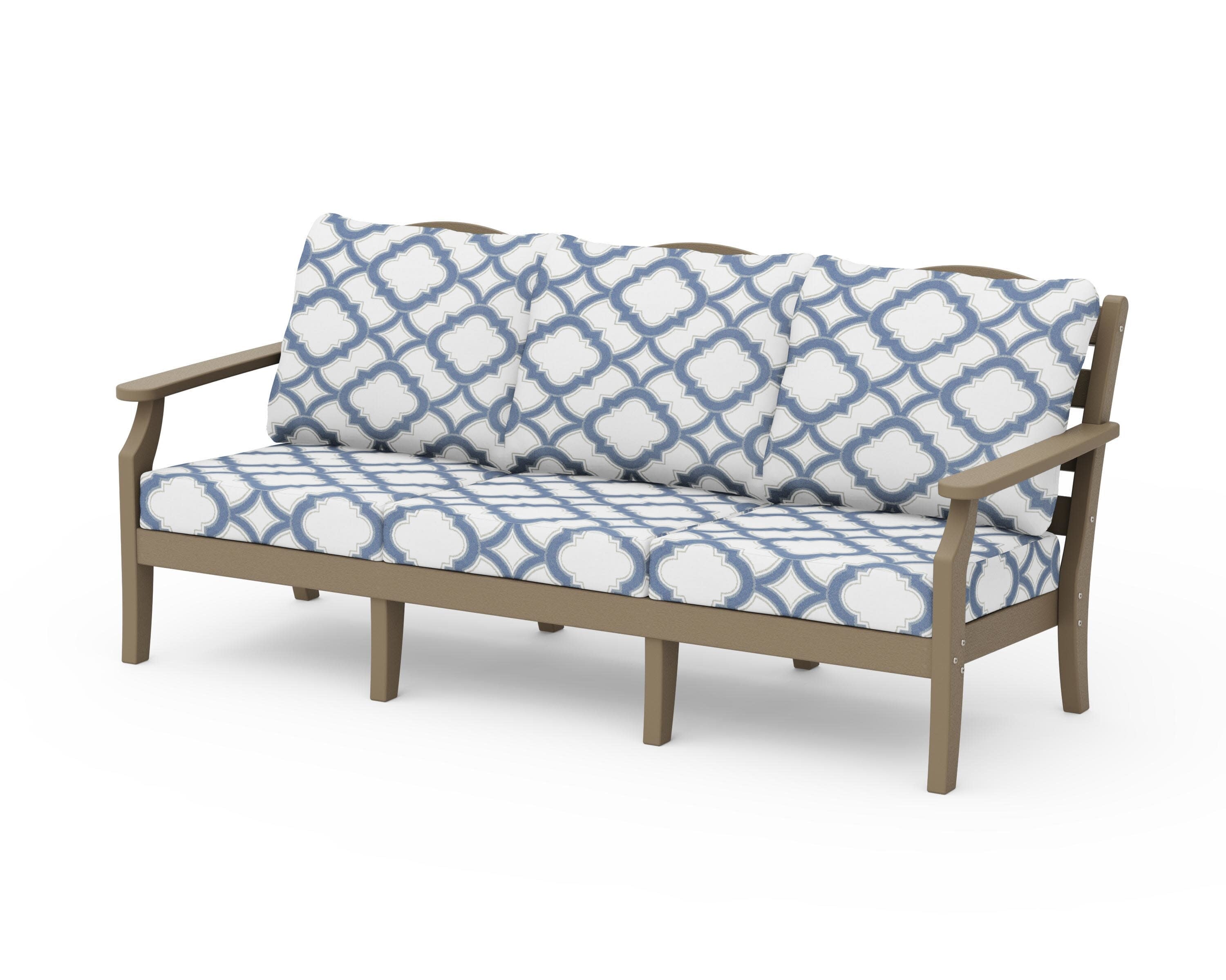 Savannah Deep Seating Sofa in Vintage Sahara / Trellis Sky Blue
