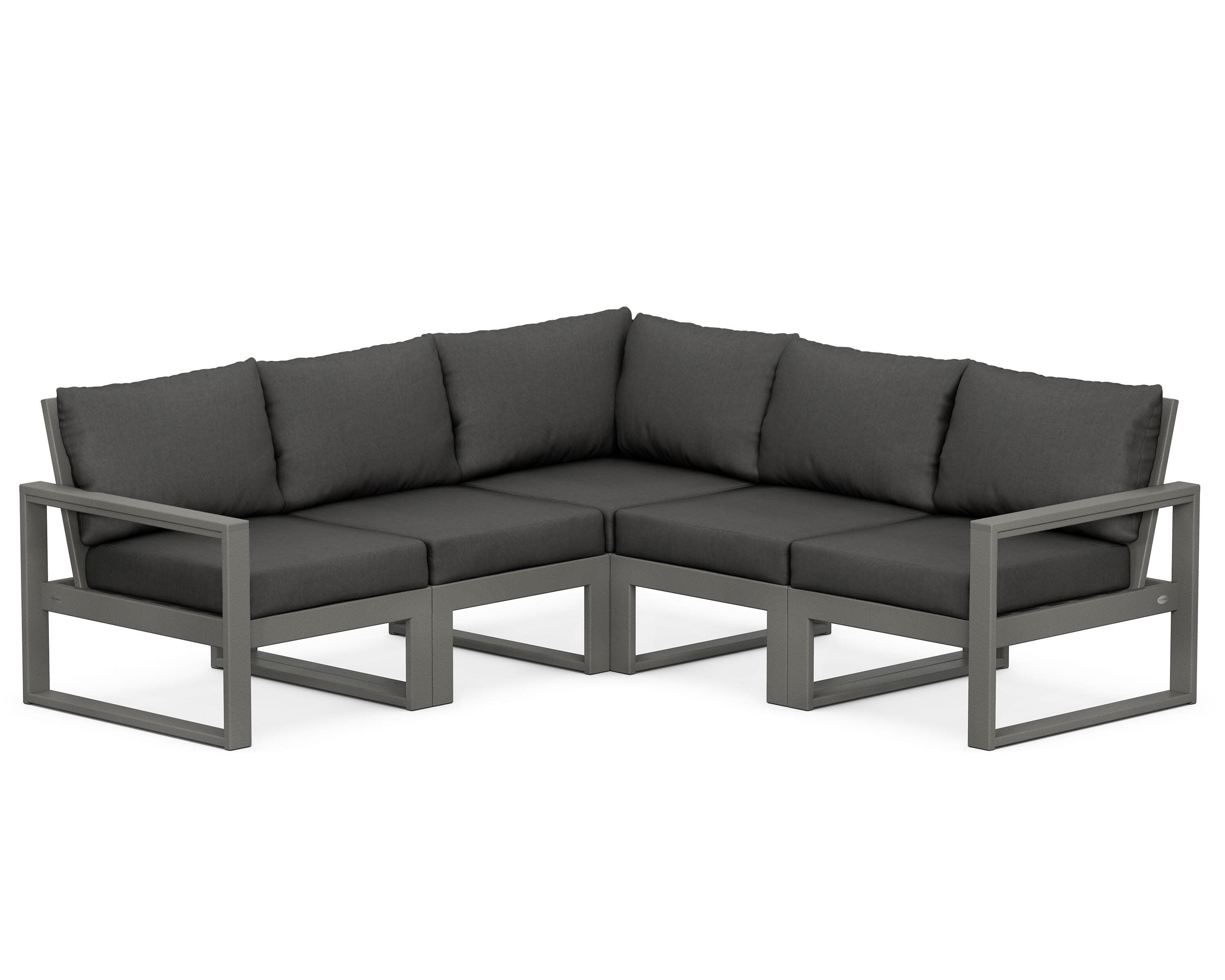 EDGE 5-Piece Modular Deep Seating Set in Slate Grey / Spectrum Carbon