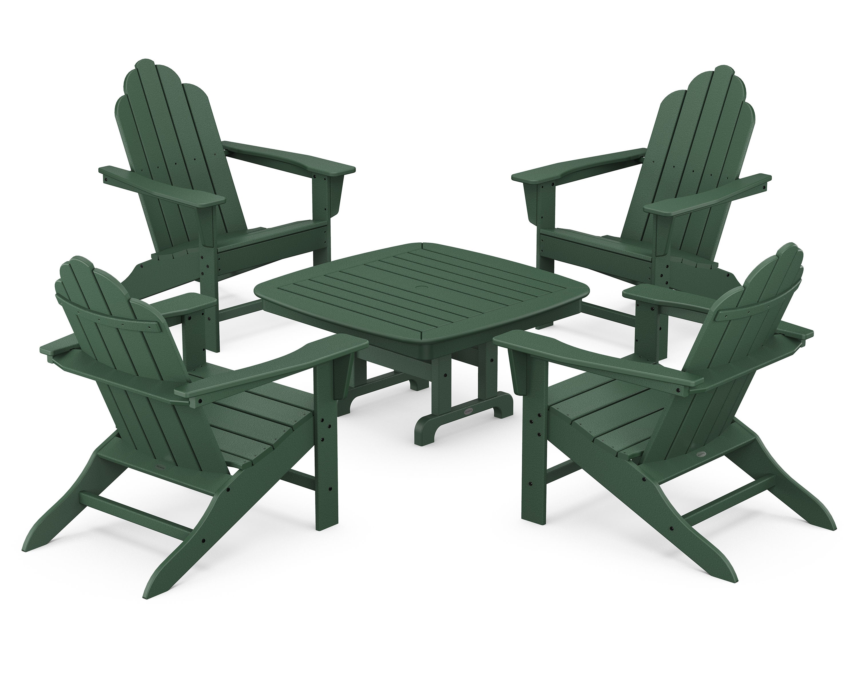 Long Island Adirondack 5-Piece Conversation Group in Green
