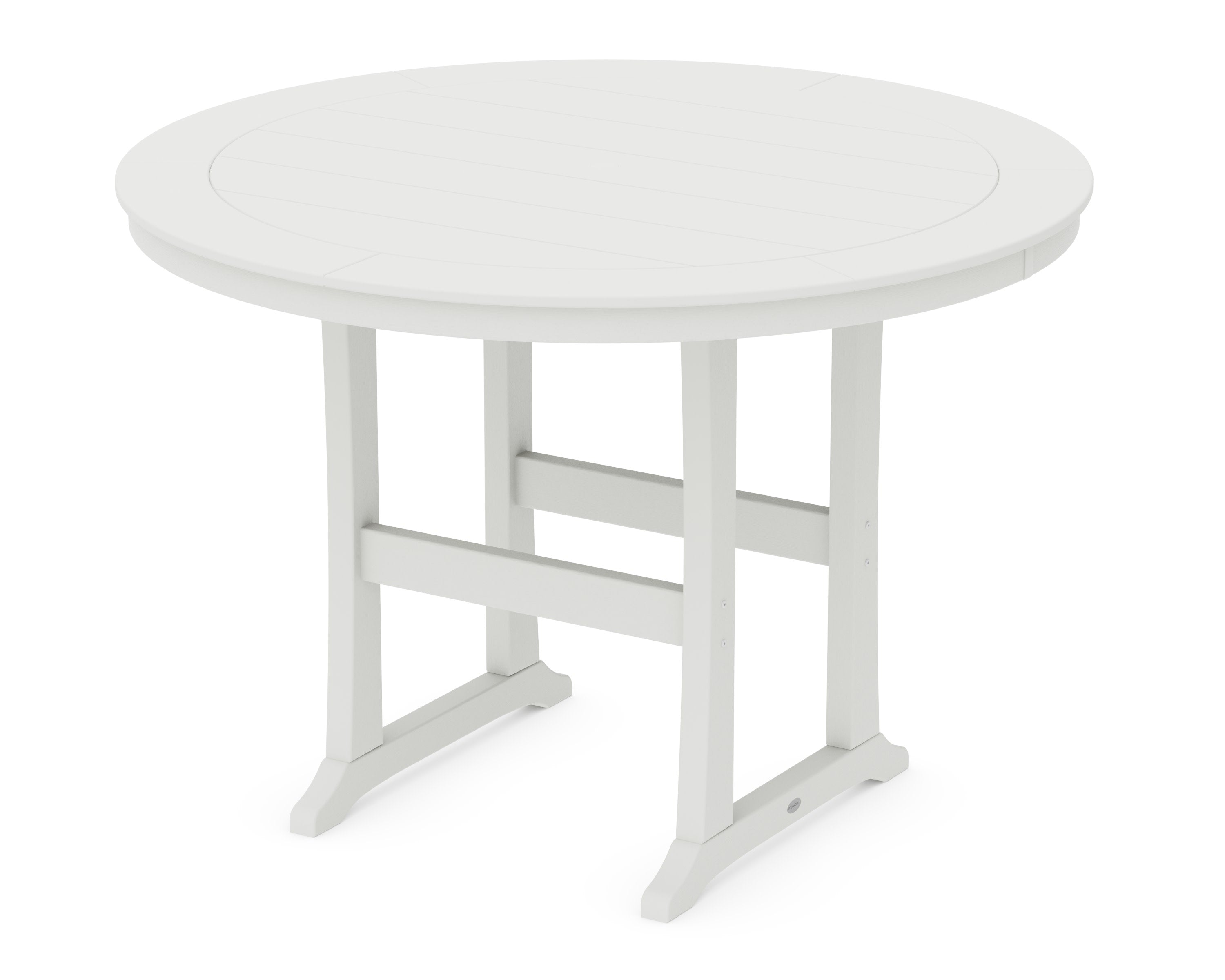Nautical Trestle 60" Round Bar Table in Vintage White