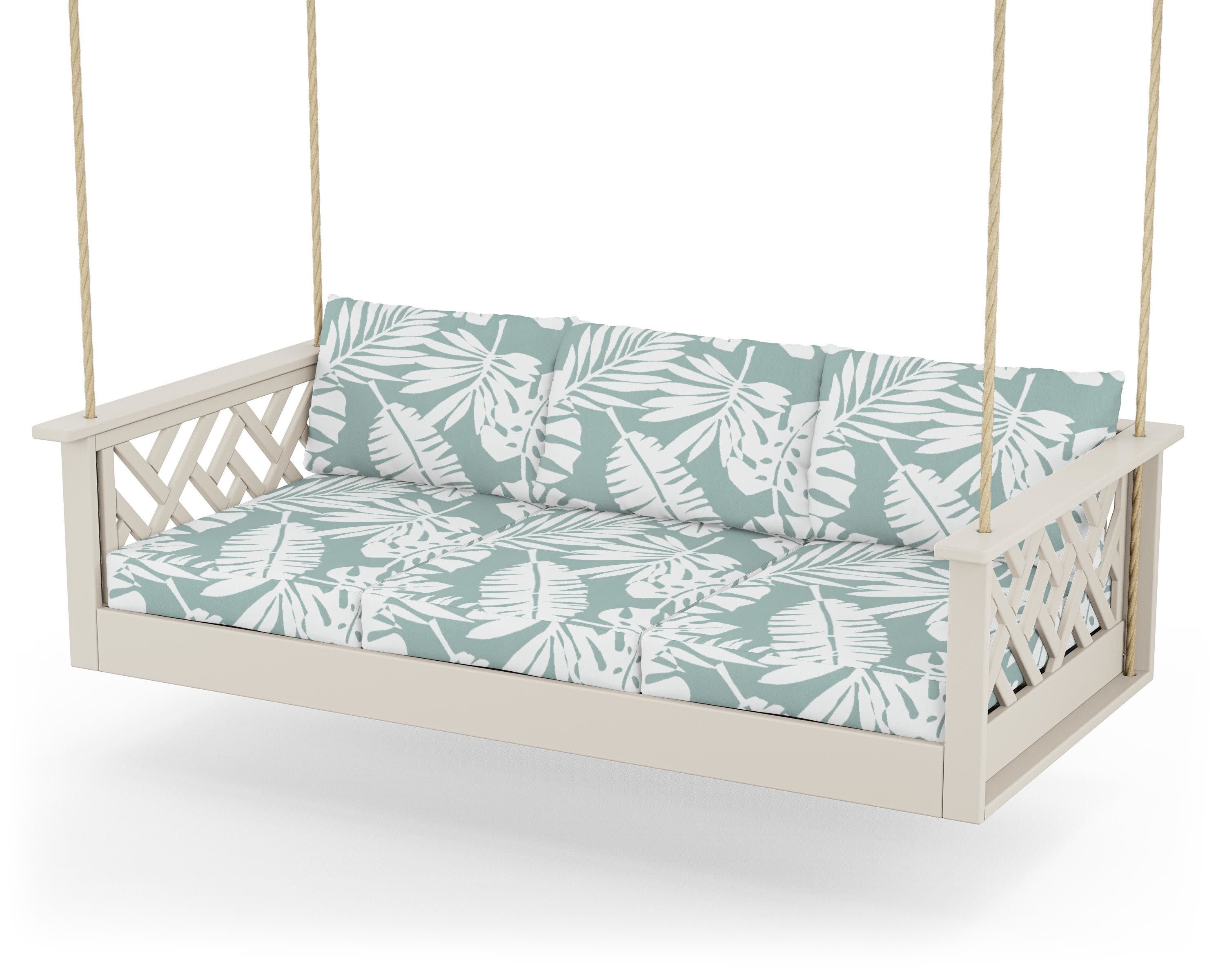 Chippendale Daybed Swing in Sand / Leaf Glacier Spa
