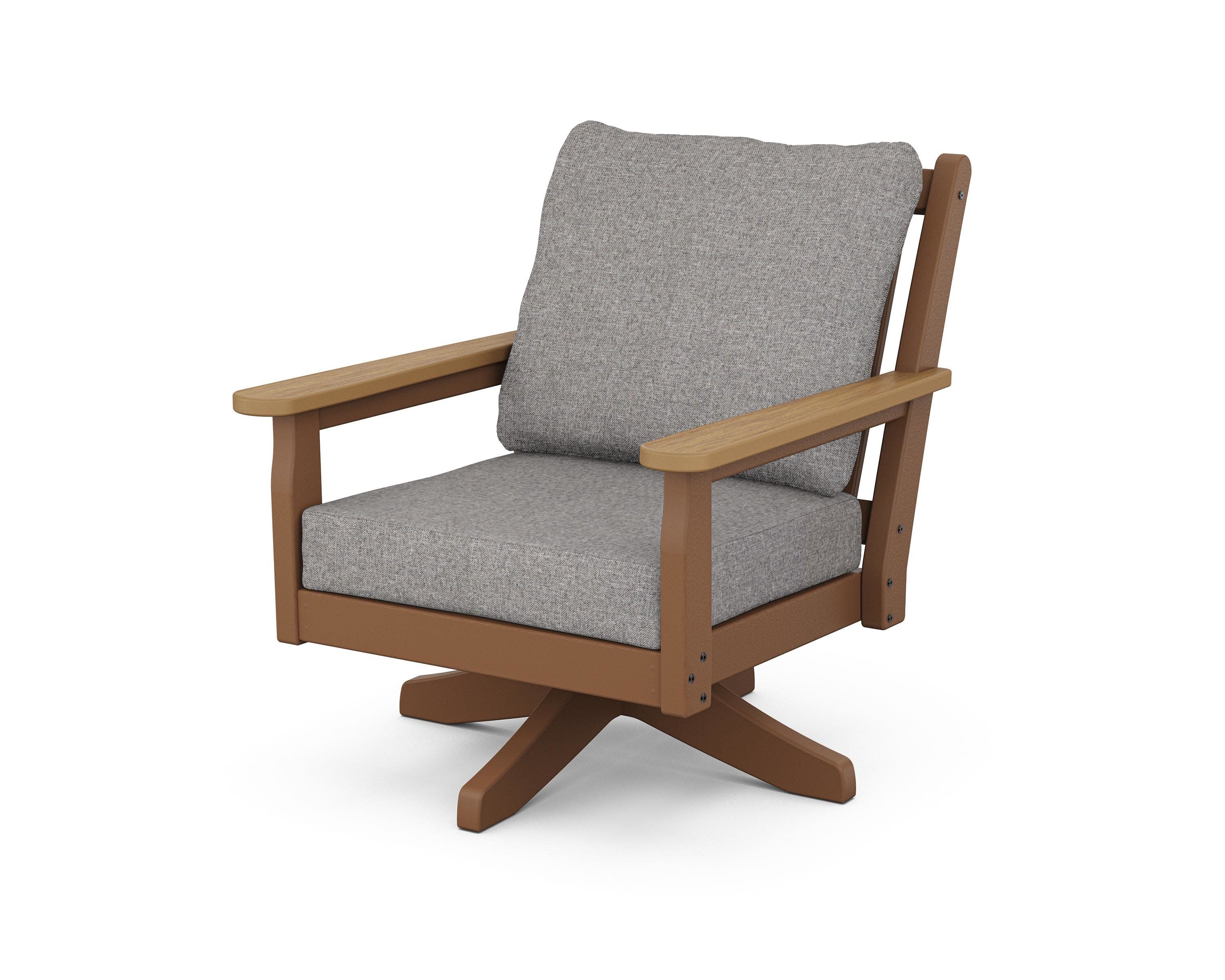Chippendale Deep Seating Swivel Chair in Teak / Natural / Grey Mist