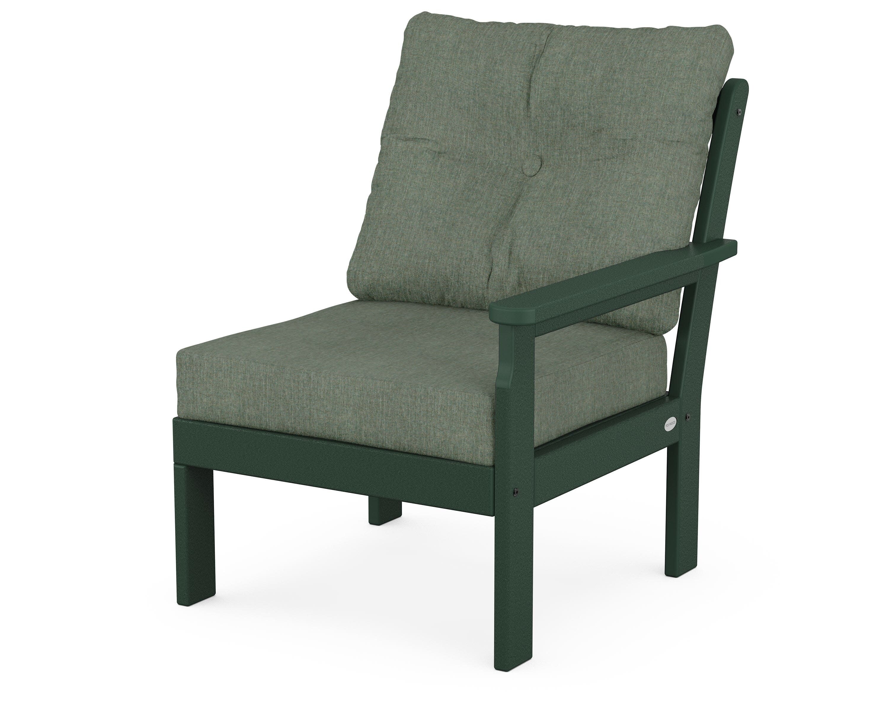 Vineyard Modular Right Arm Chair in Green / Cast Sage
