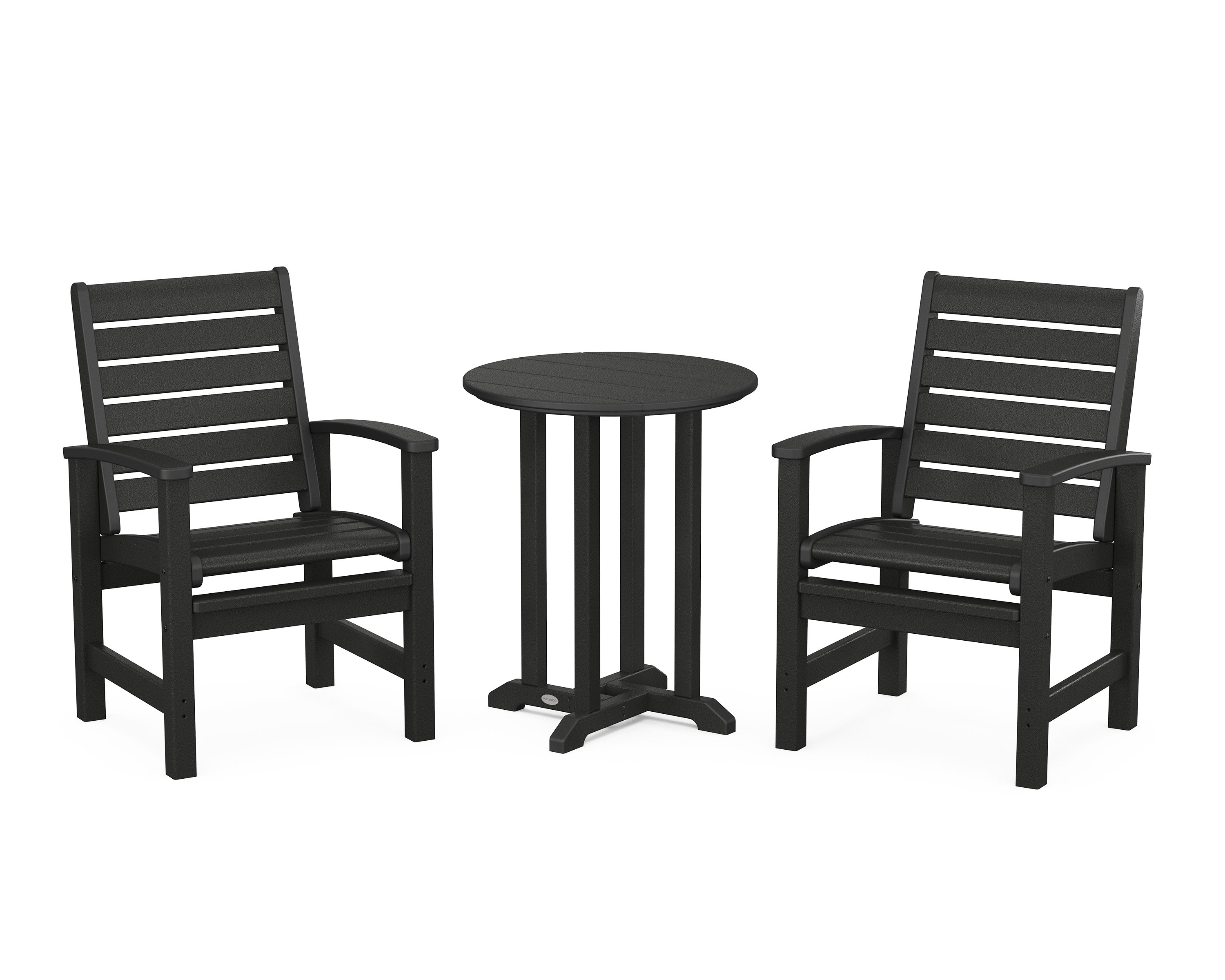 Signature 3-Piece Round Farmhouse Bistro Dining Set in Black