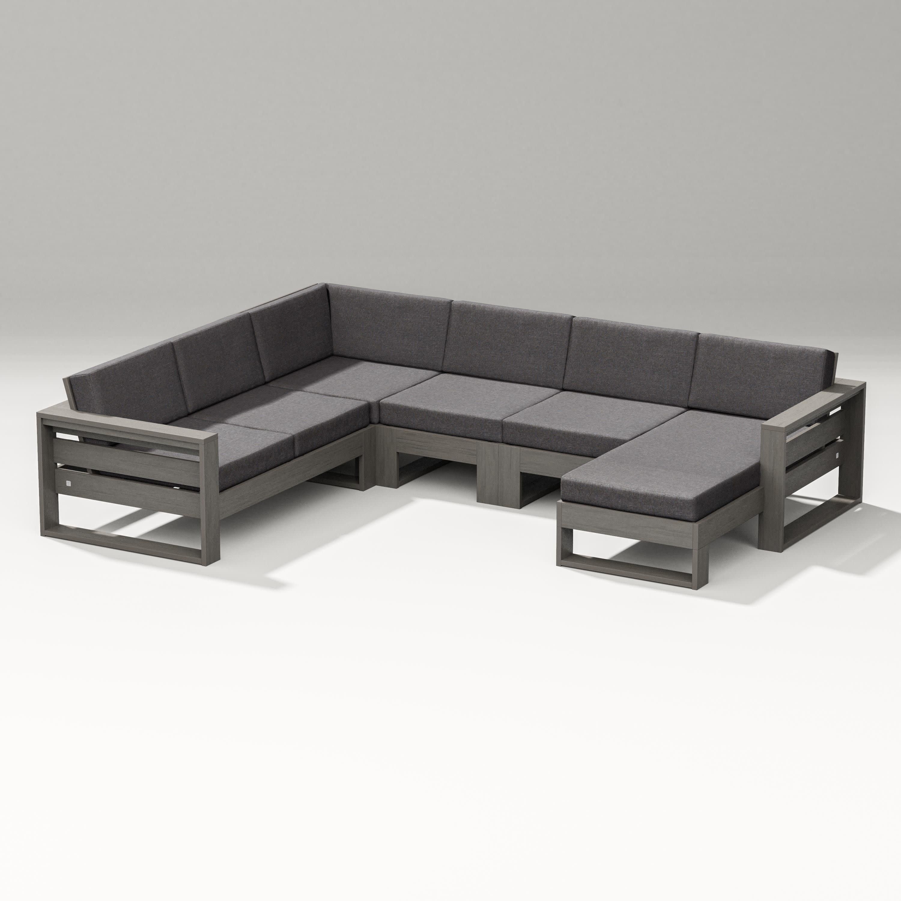 Latitude Corner Sectional with Right Chaise in Driftwood / Ash Charcoal