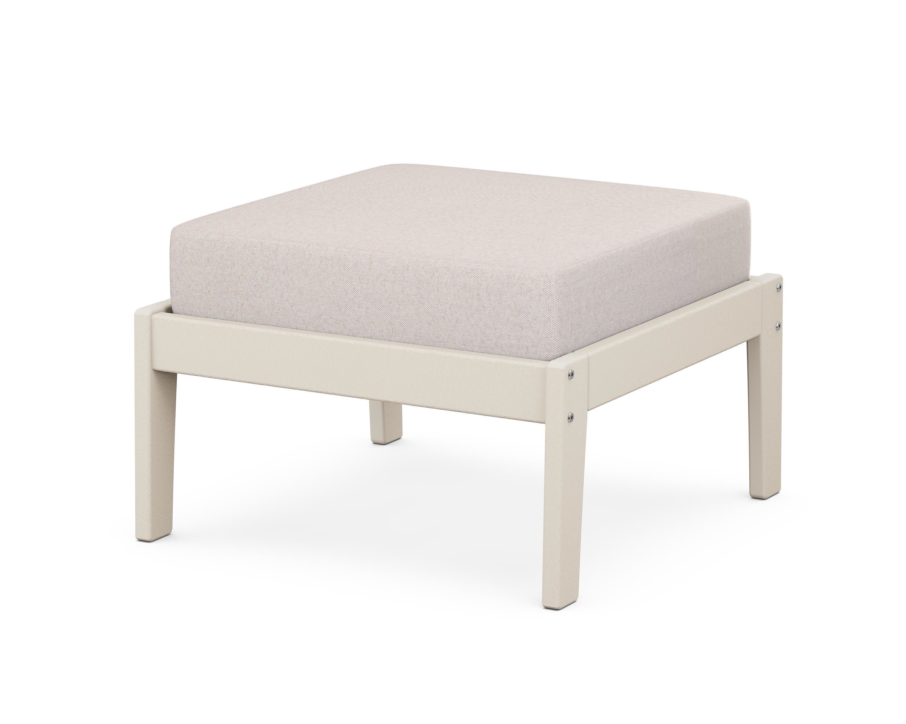 Deep Seating Ottoman in Sand / Dune Burlap