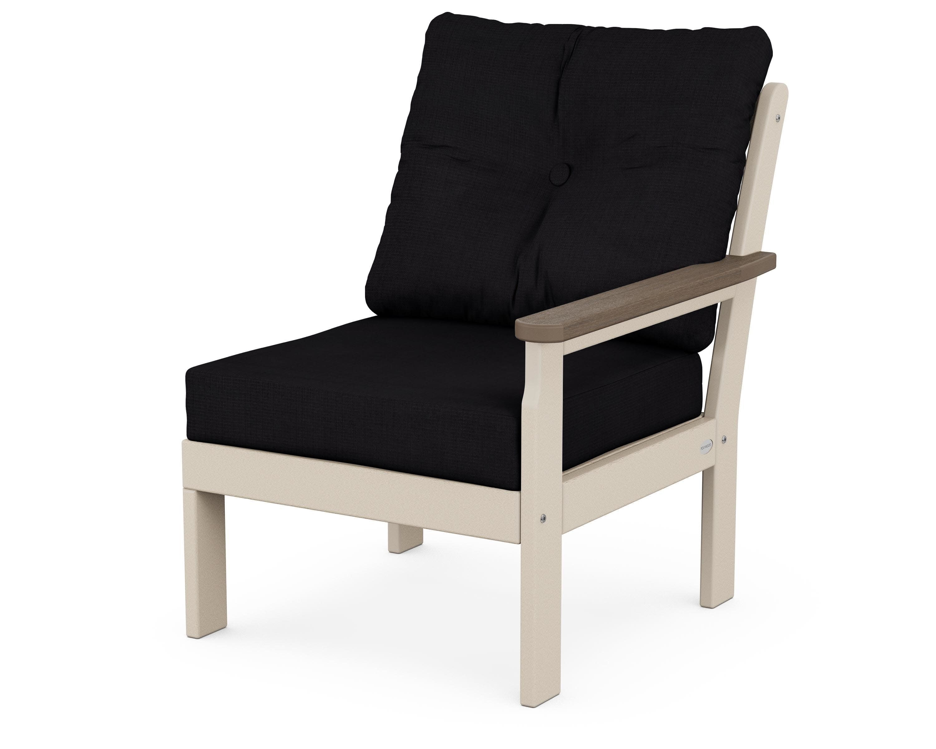 Vineyard Modular Right Arm Chair in Sand / Kona / Midnight Linen