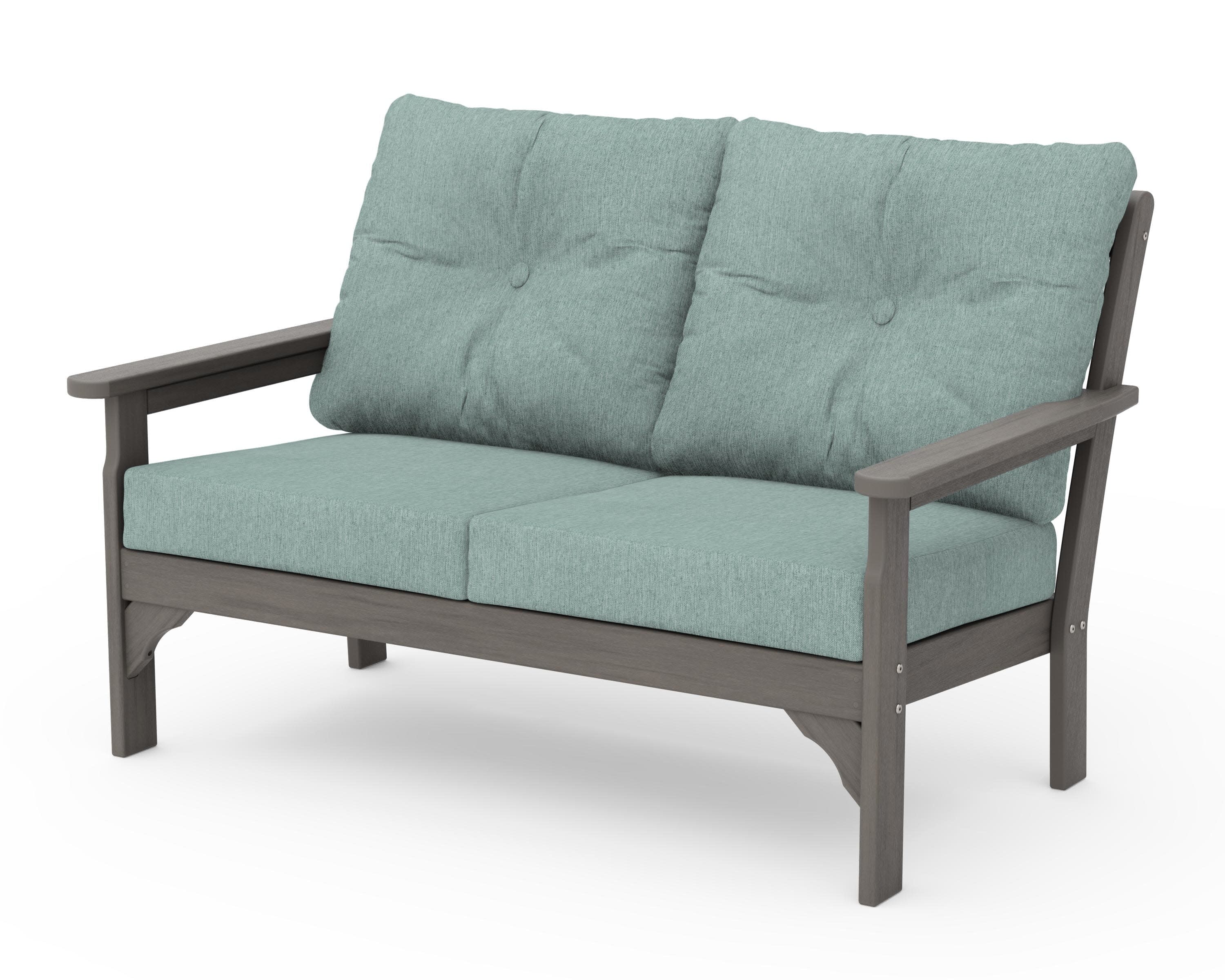 Vineyard Deep Seating Loveseat in Driftwood / Glacier Spa