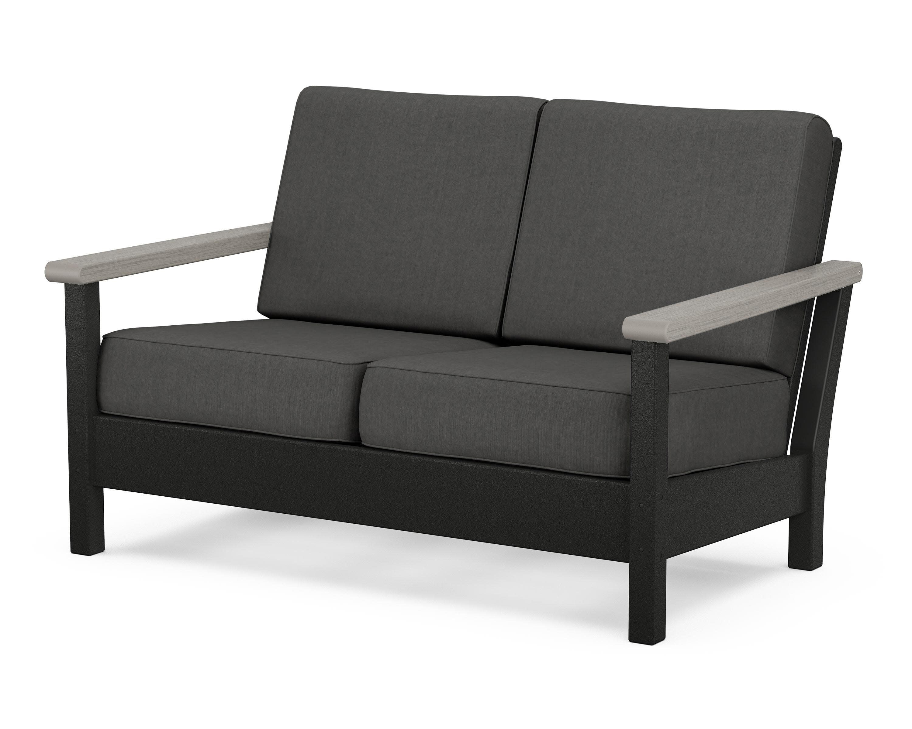 Harbour Deep Seating Loveseat in Black / Driftwood / Spectrum Carbon