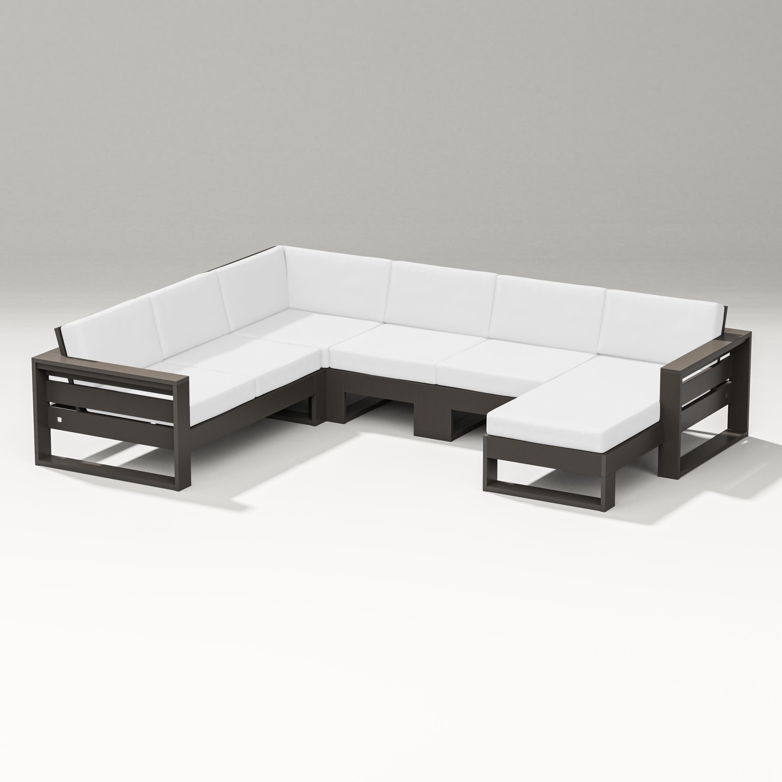Latitude Corner Sectional with Right Chaise in Vintage Coffee / Natural