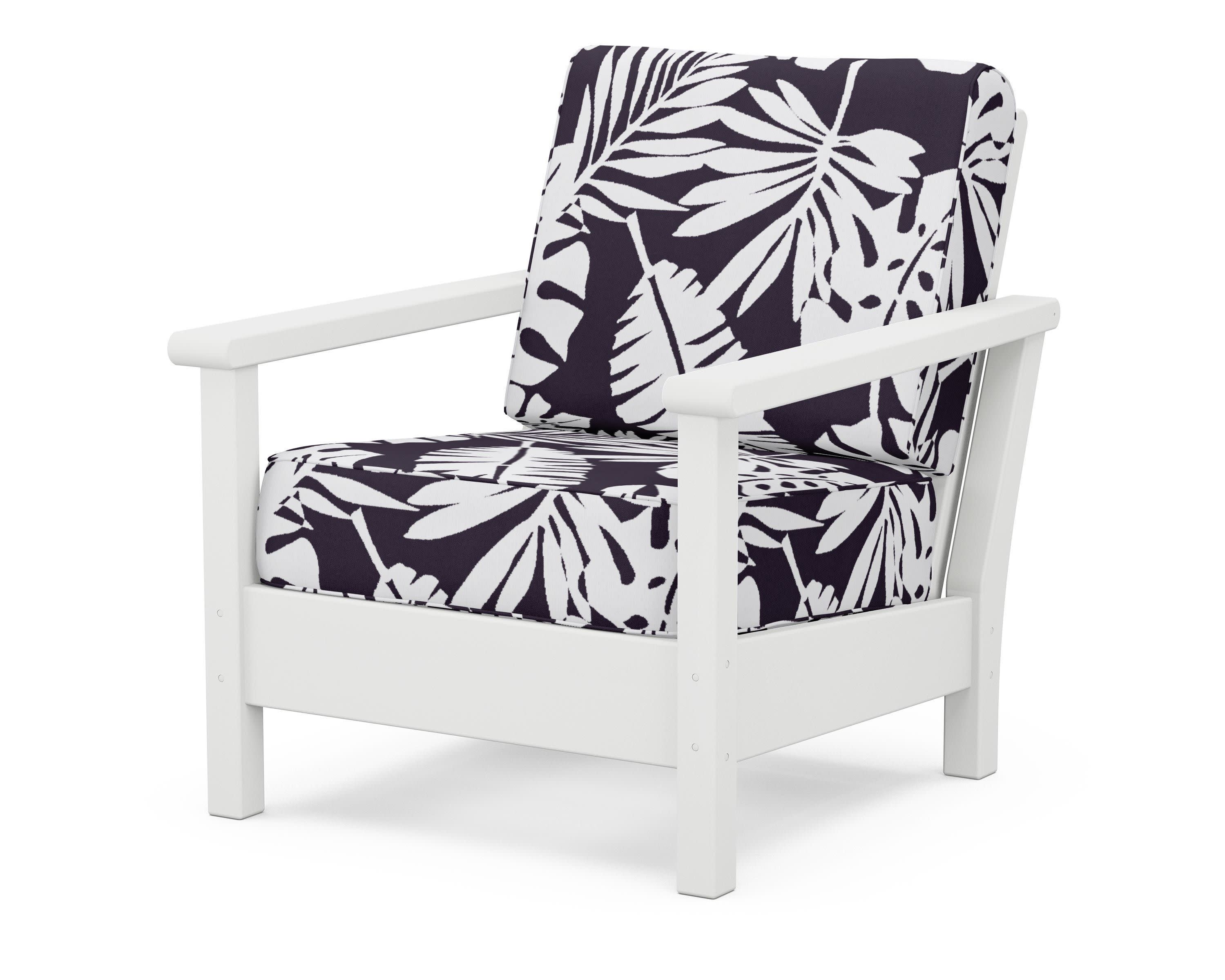 Harbour Deep Seating Chair in White / Leaf Navy