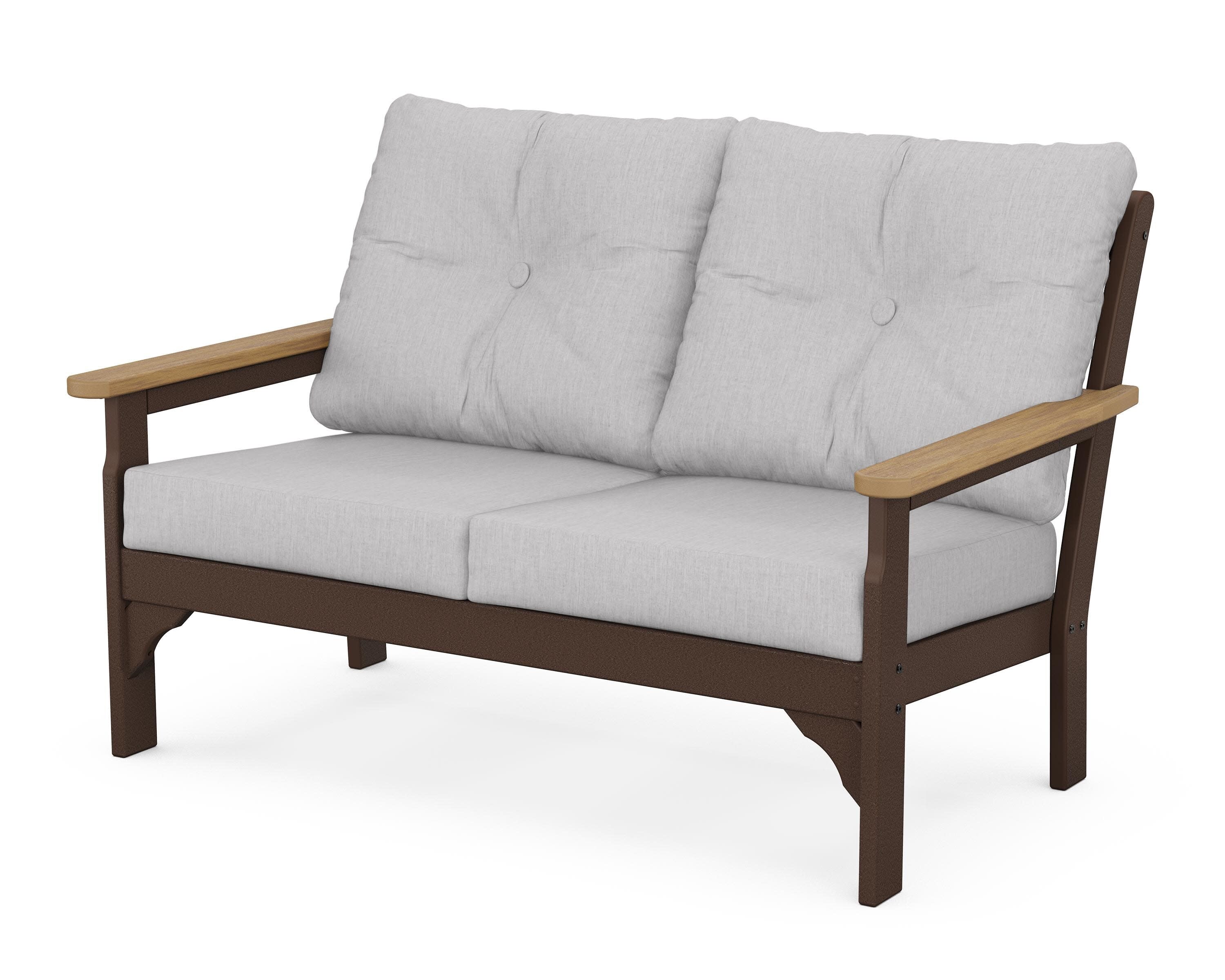 Vineyard Deep Seating Loveseat in Mahogany / Natural / Granite