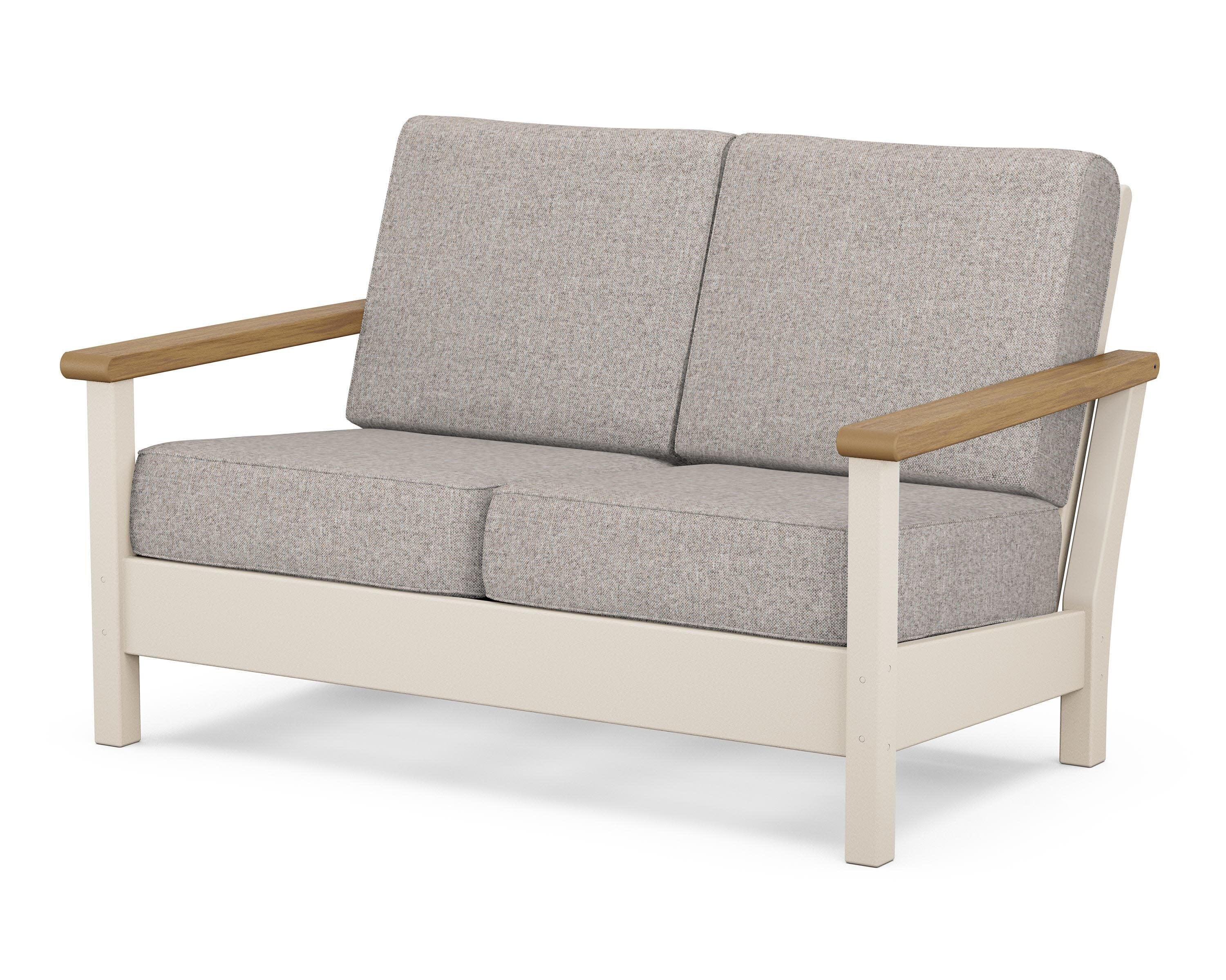 Harbour Deep Seating Loveseat in Sand / Natural / Weathered Tweed