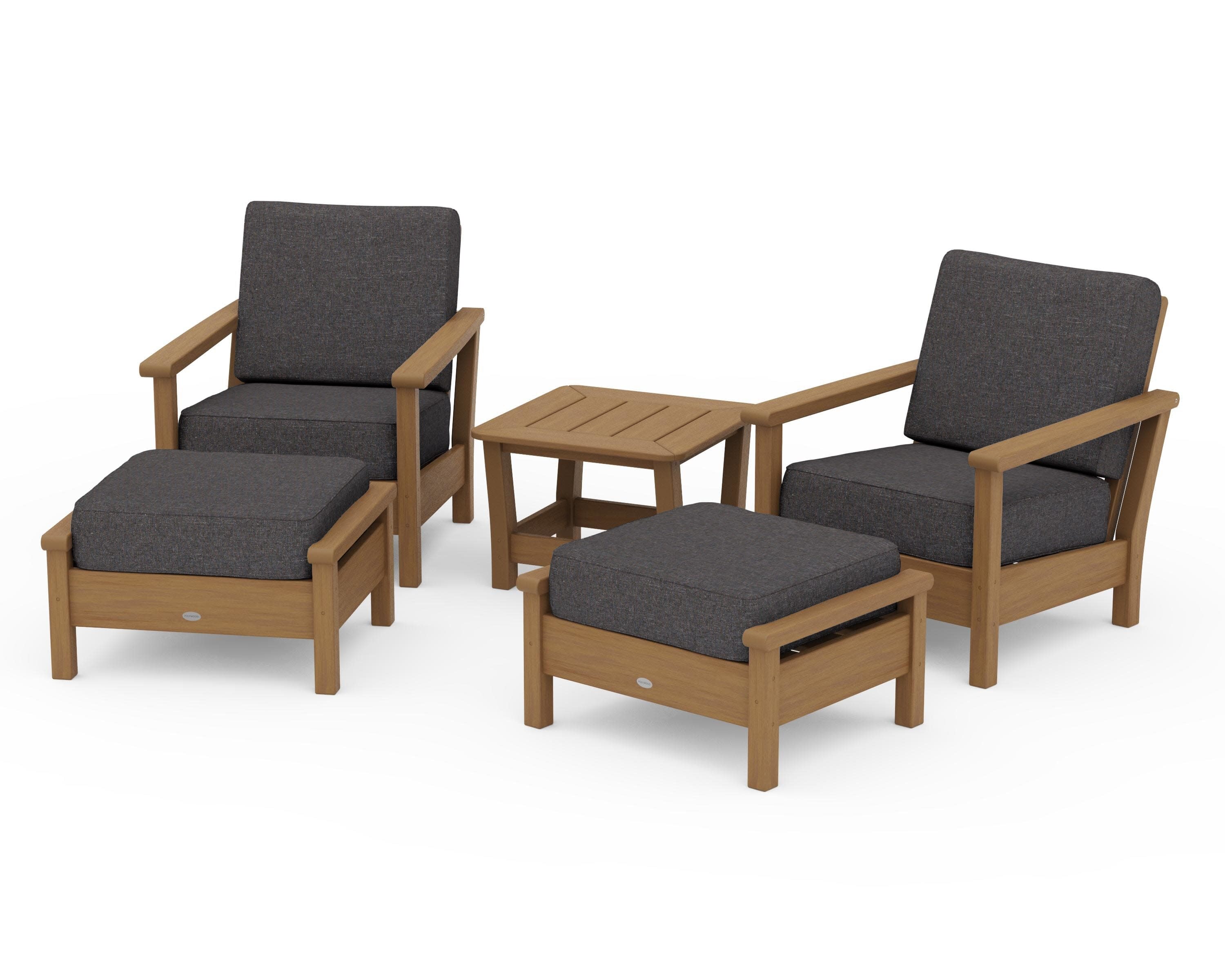 Harbour 5-Piece Deep Seating Chair Set in Natural / Ash Charcoal