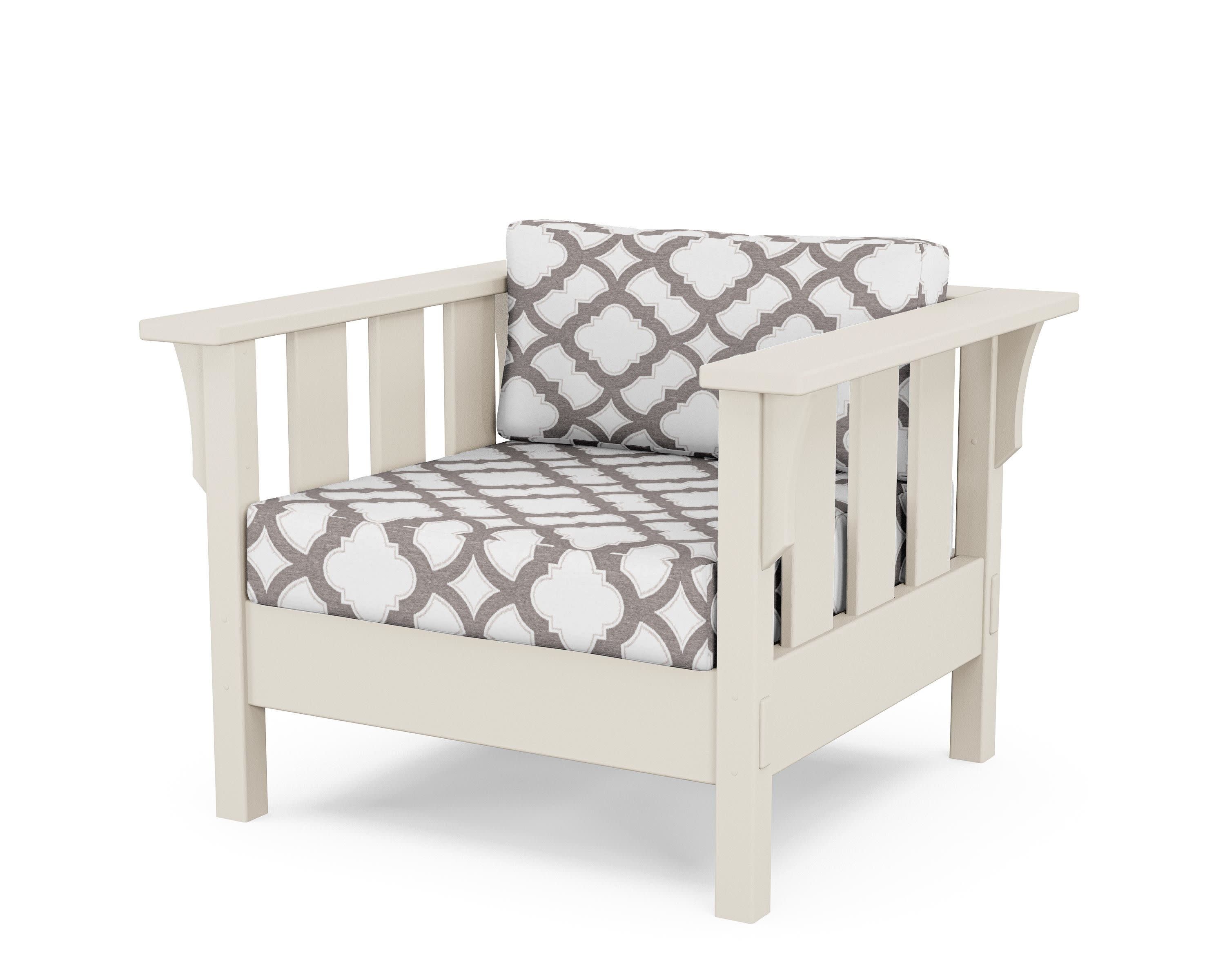 Acadia Deep Seating Chair in Sand / Trellis Grey Mist