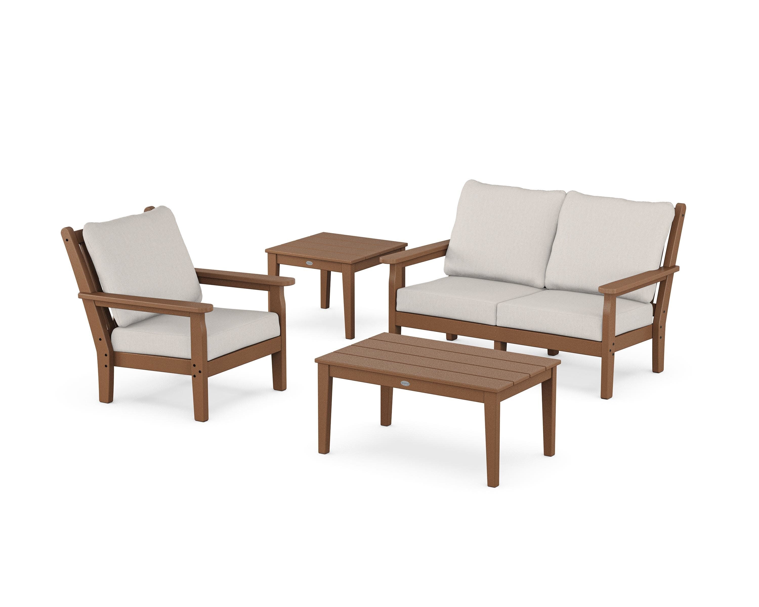 Chippendale 4-Piece Deep Seating Set in Teak / Cast Ash