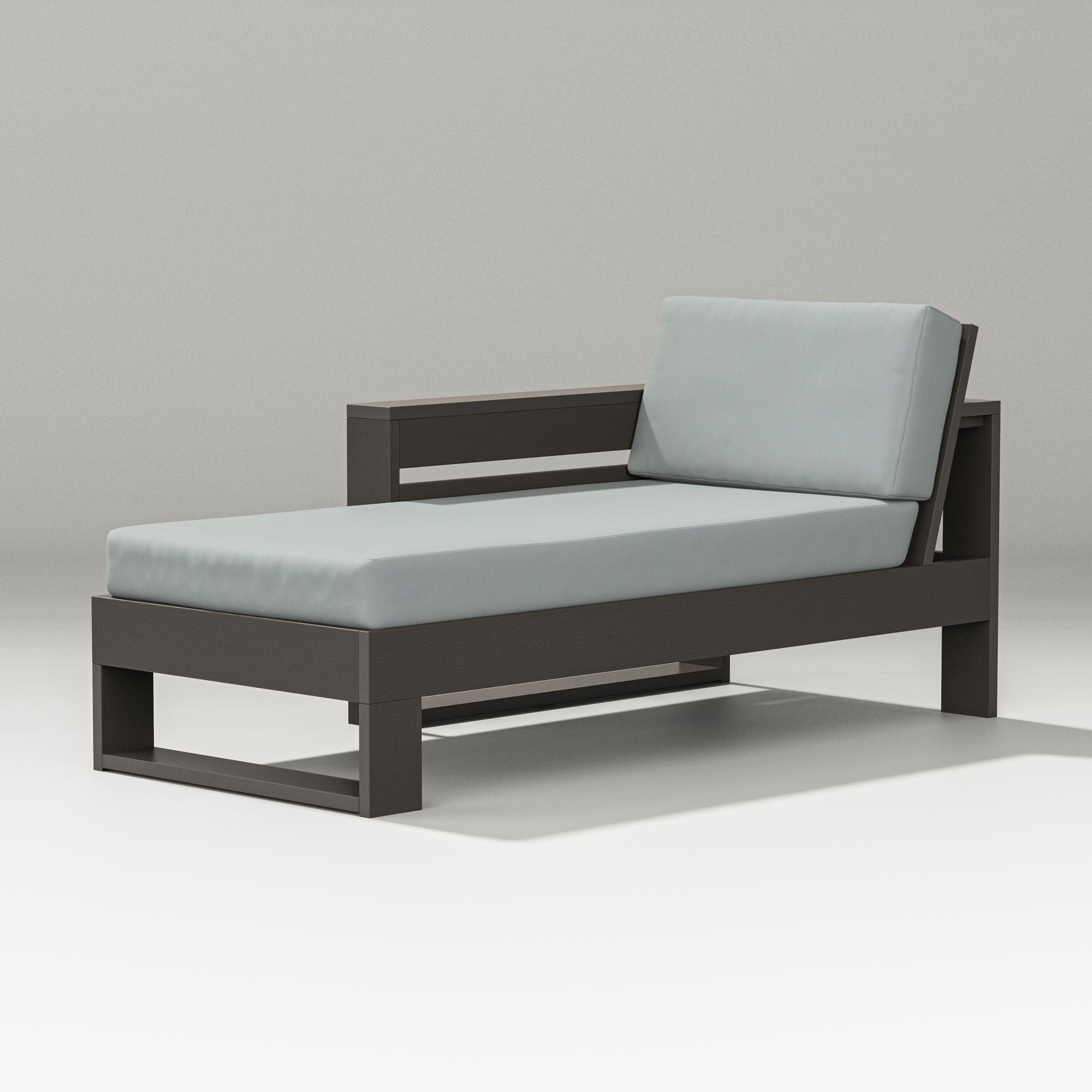 Latitude Modular Left Arm Chaise in Vintage Coffee / Spa