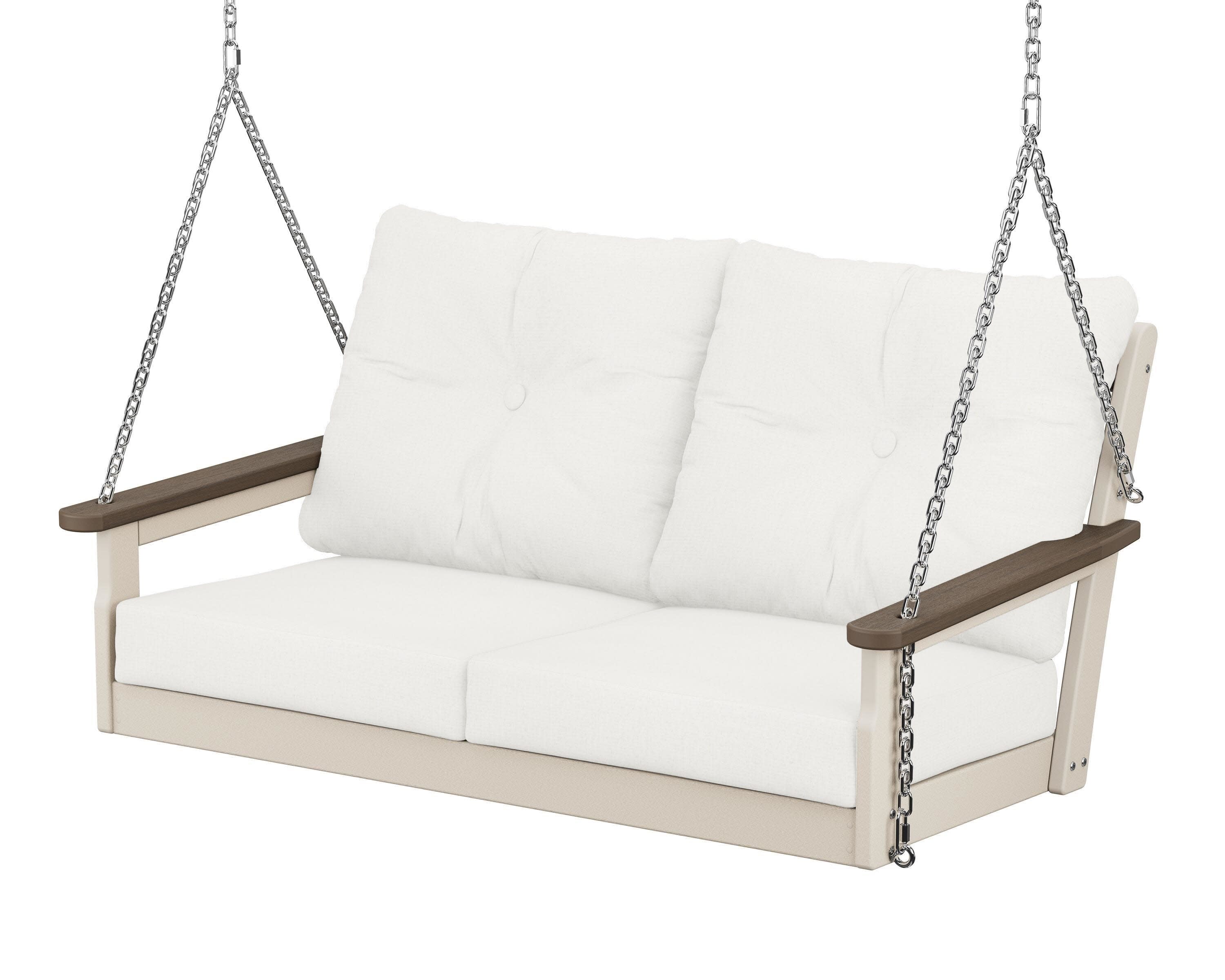Vineyard Deep Seating Swing in Sand / Kona / Natural Linen