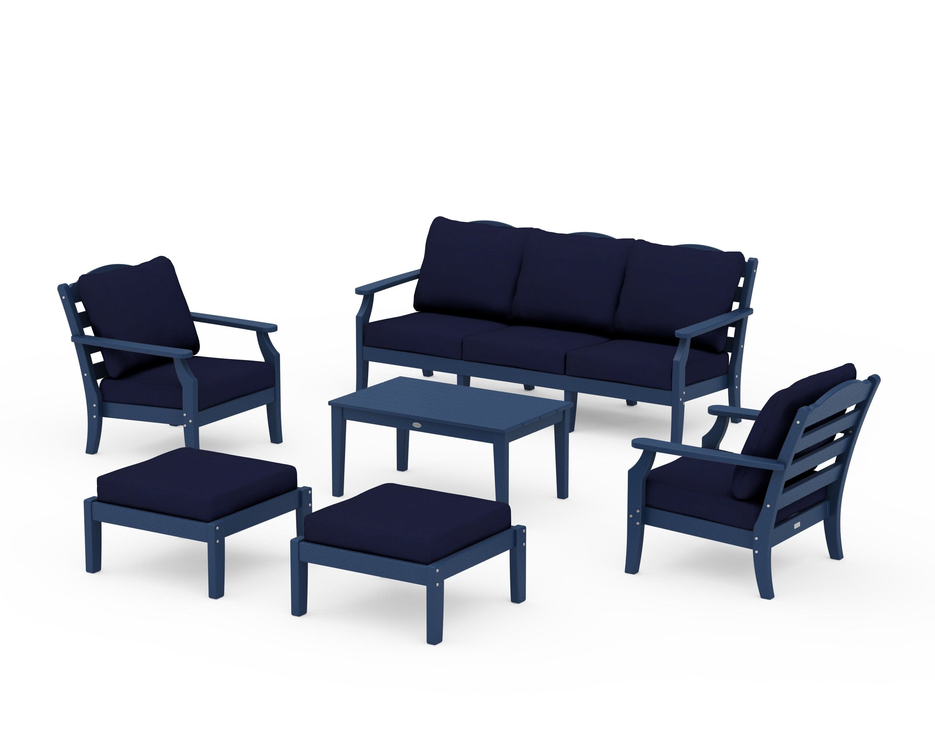 Savannah 6-Piece Lounge Sofa Set in Navy / Navy