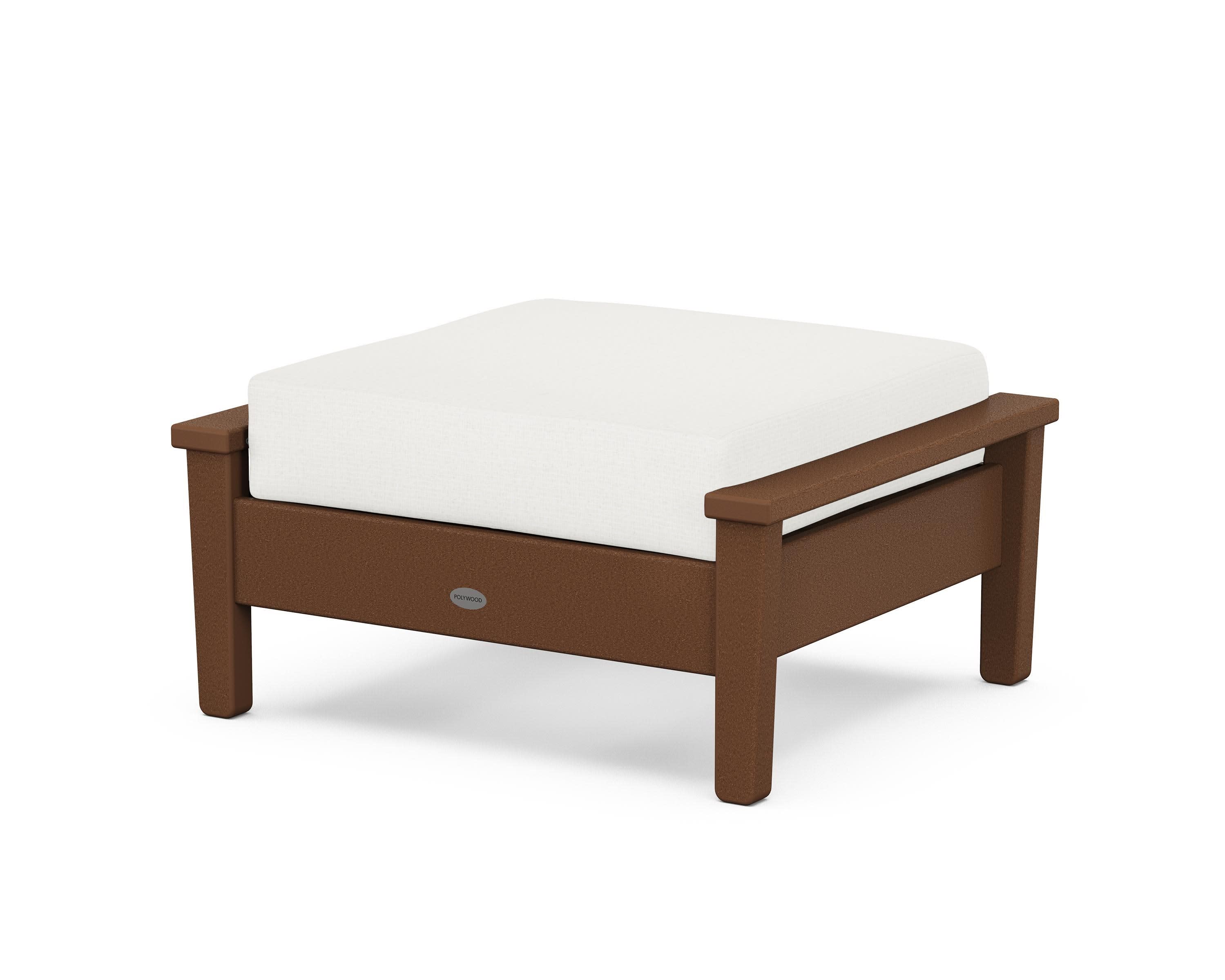 Prescott Deep Seating Ottoman in Teak / Natural Linen