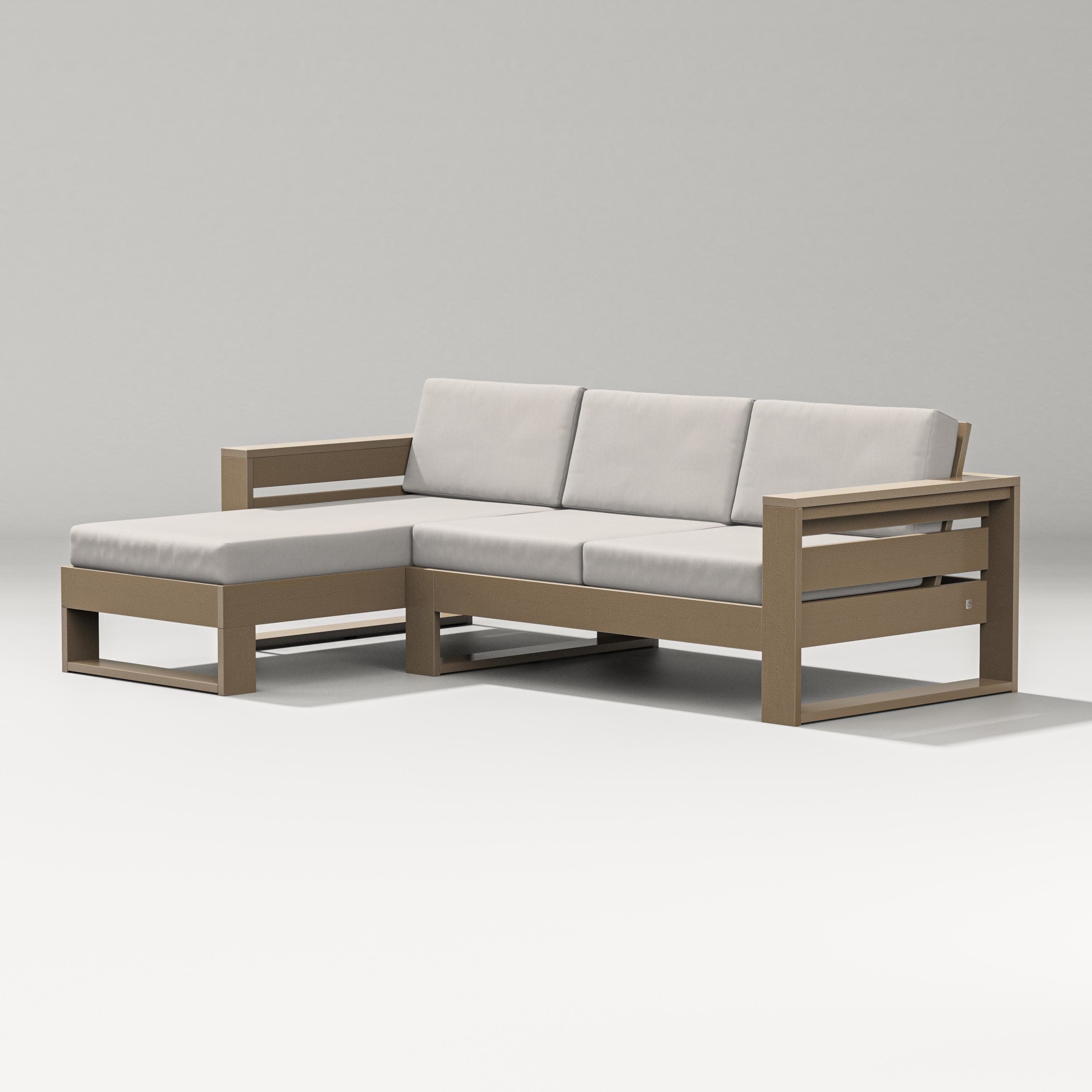 Latitude Left Chaise Sectional in Vintage Sahara / Cast Ash
