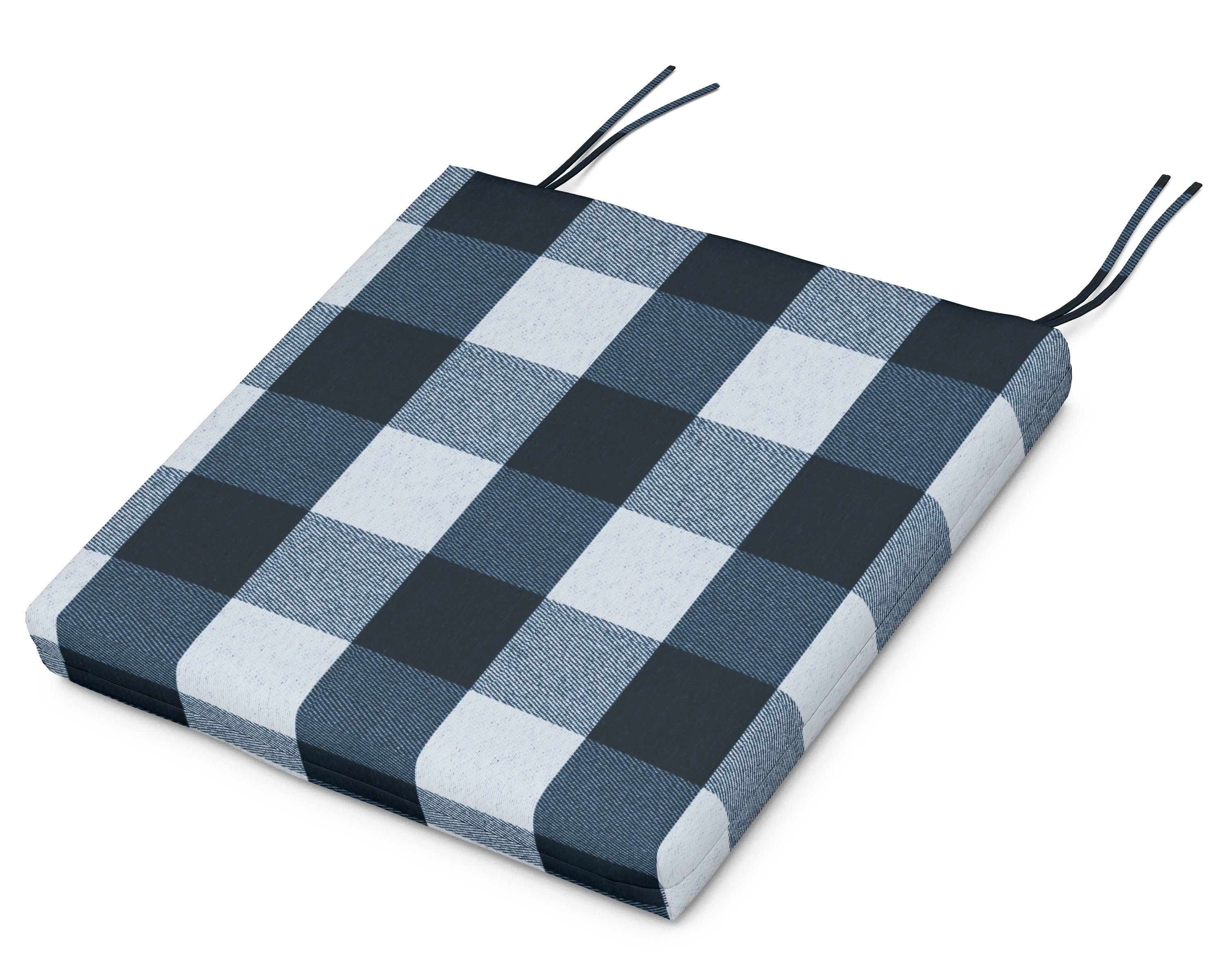Seat Cushion 17"D x 20.75"W x 2.5"H in Buffalo Plaid Marine Indigo